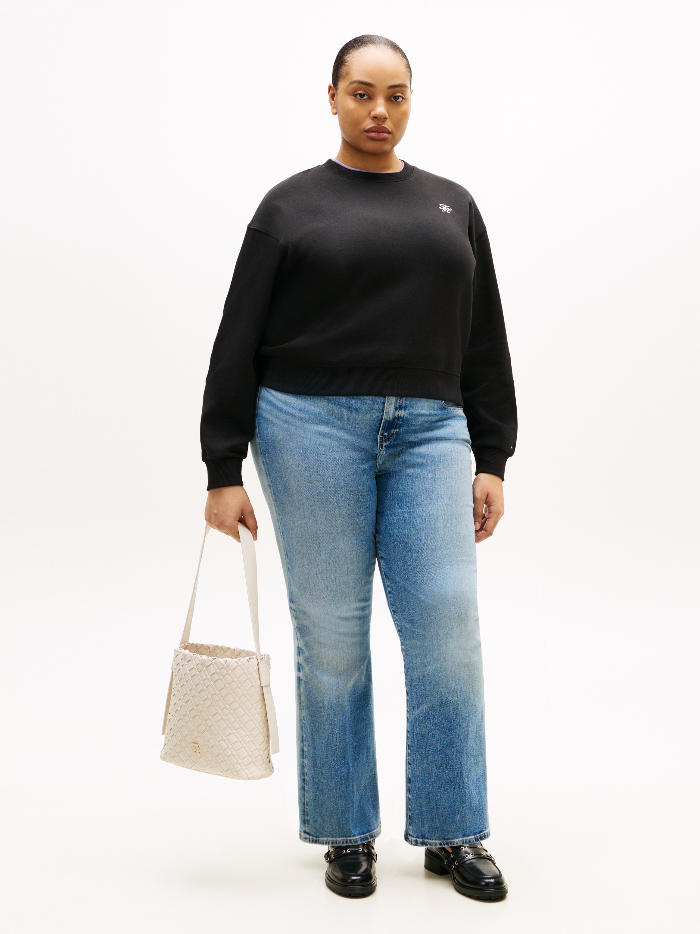 Tommy Hilfiger Curve Sweatshirt »CRV TH SCRIPT REG FLEECE SWTSRT«
