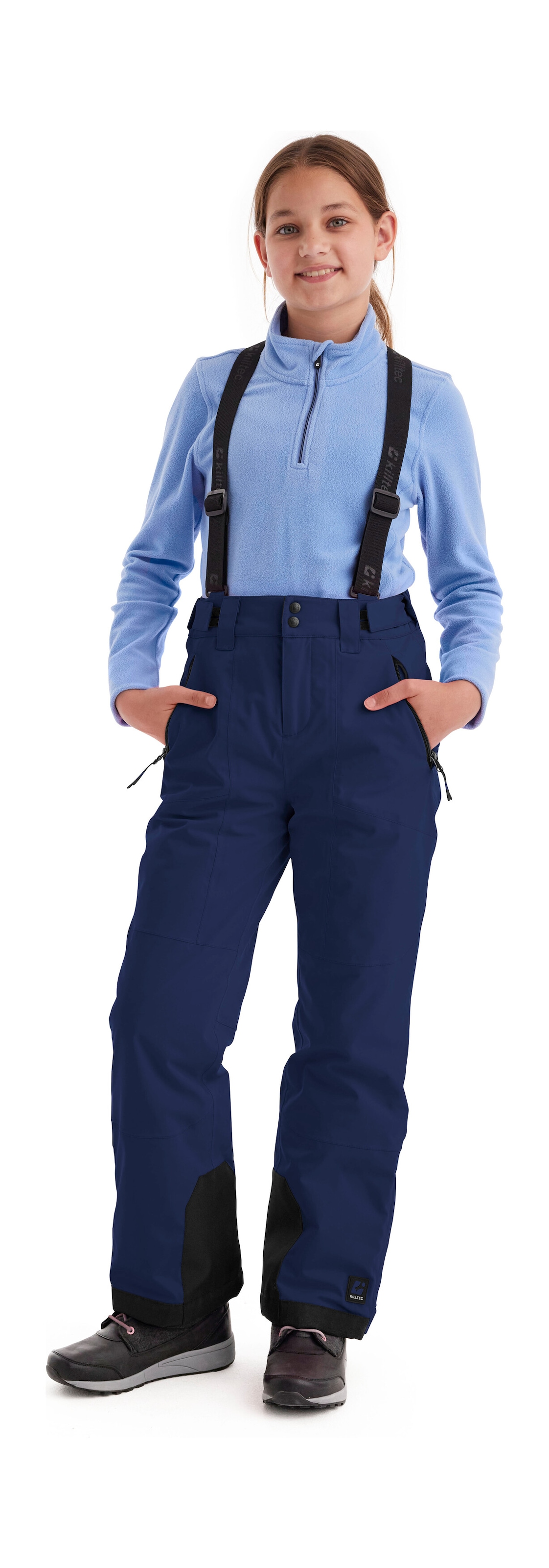 Killtec Skihose "Girls Skihose 242" Wasserdicht, atmungsaktiv, abnehmbare Träger, rutschfester Schneefang