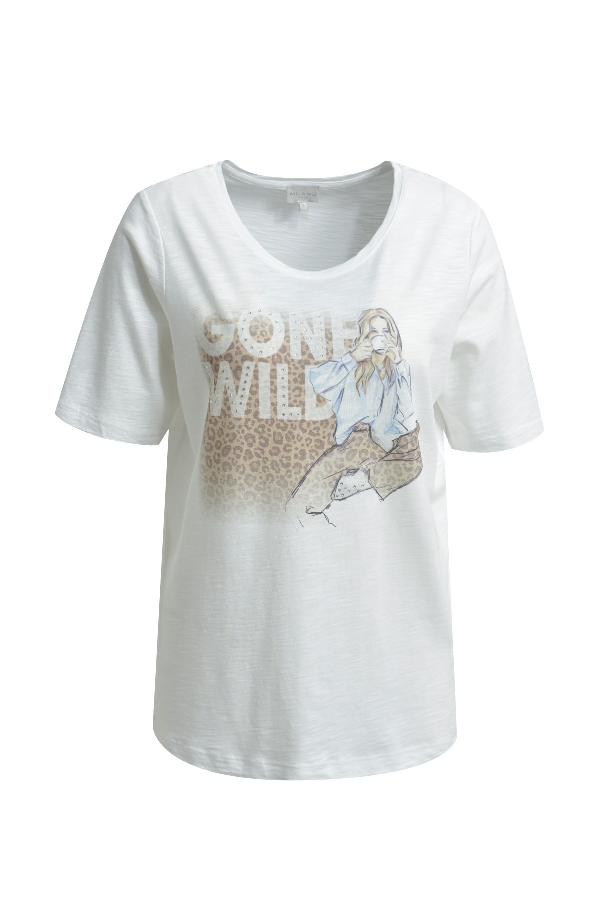 Milano Italy Rundhalsshirt mit Baumwolle