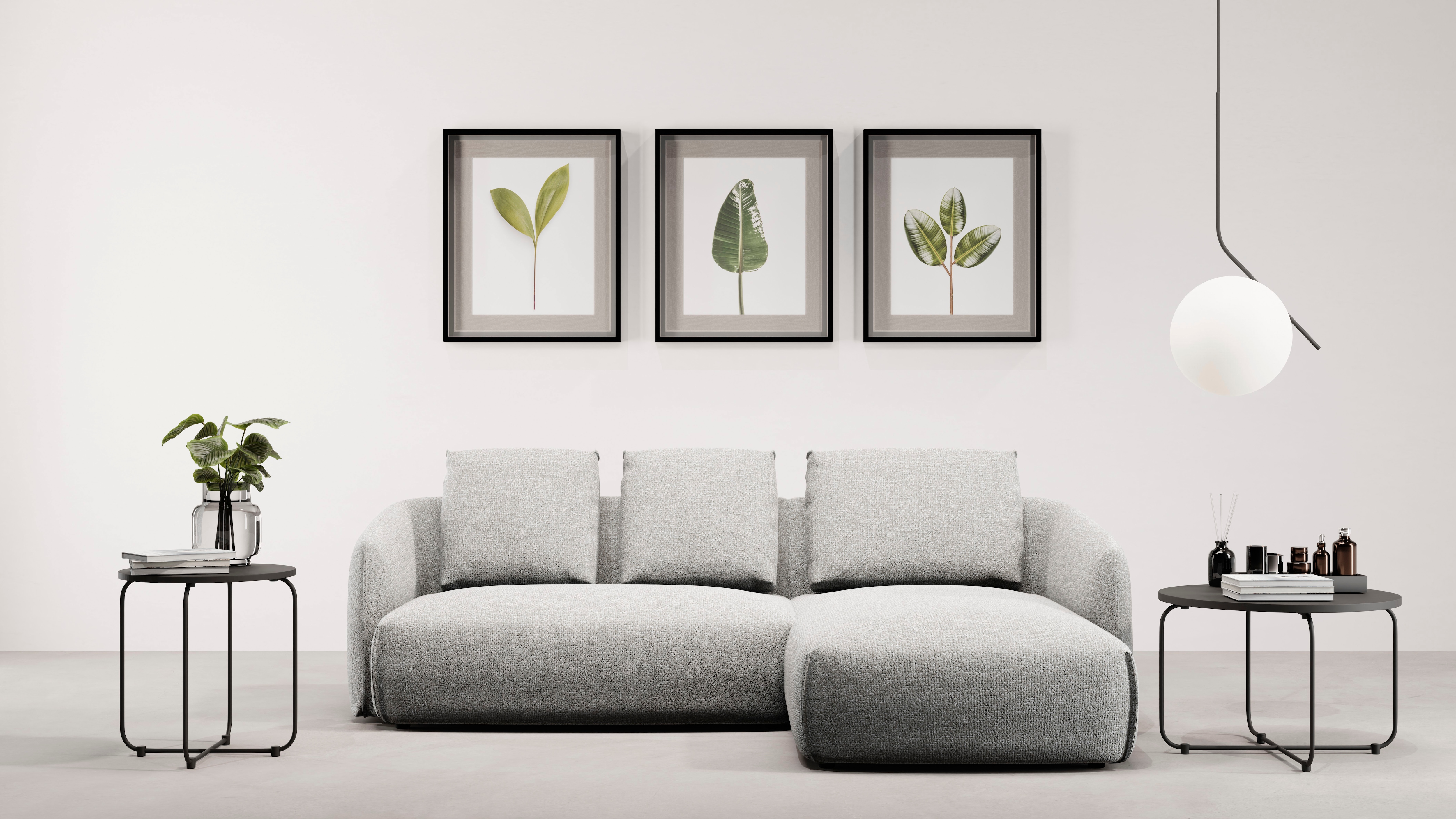 TRENDMANUFAKTUR Ecksofa "Shawn elegantes Designsofa, Breite 232cm, L-Form" bequem, organischer Form, mit hochwertigem Bezug
