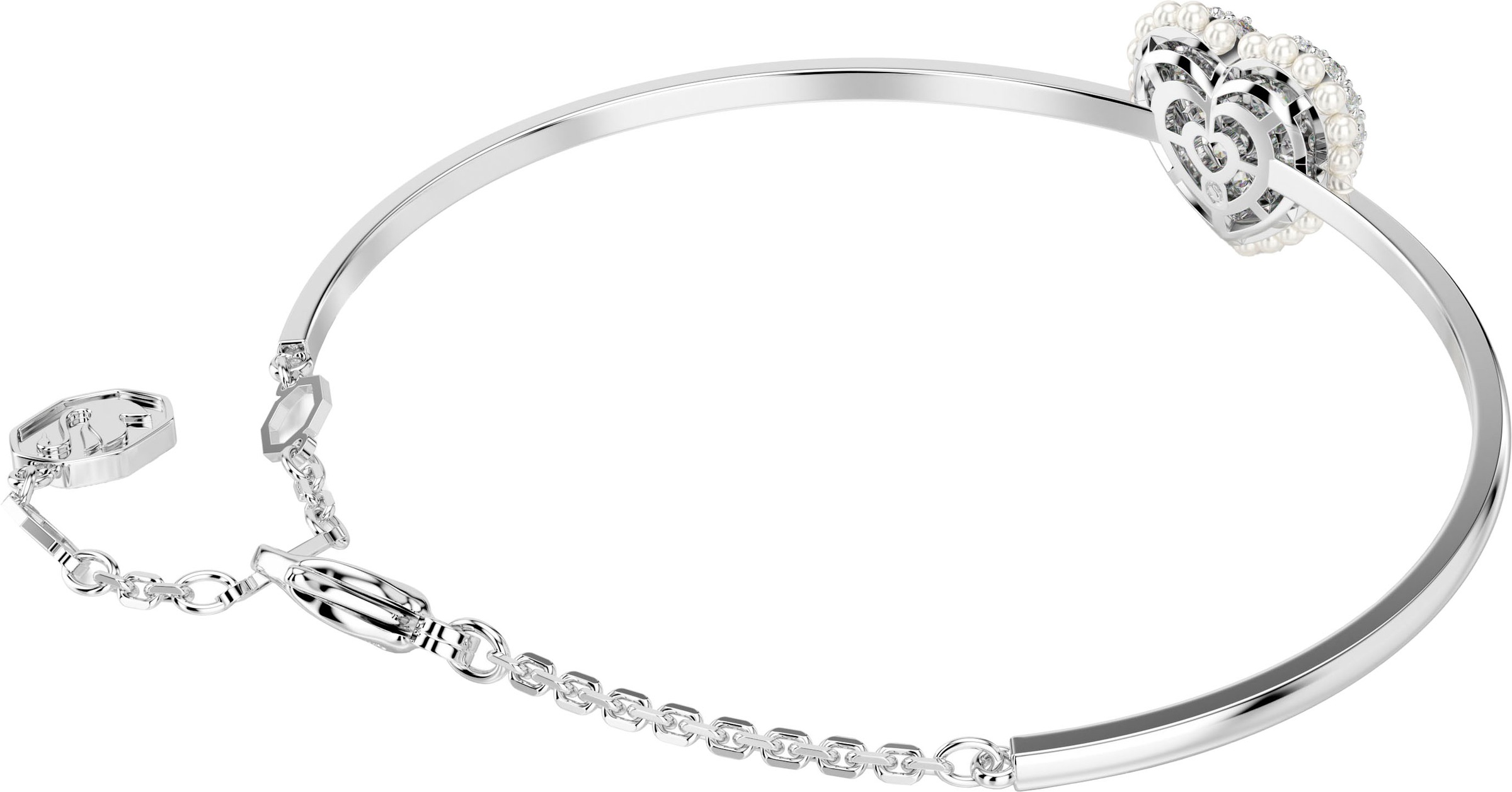 Swarovski Armreif »Idyllia E Heart Herz, 5684385«, mit Swarovski® Kristall - mit Swarovski® Perle