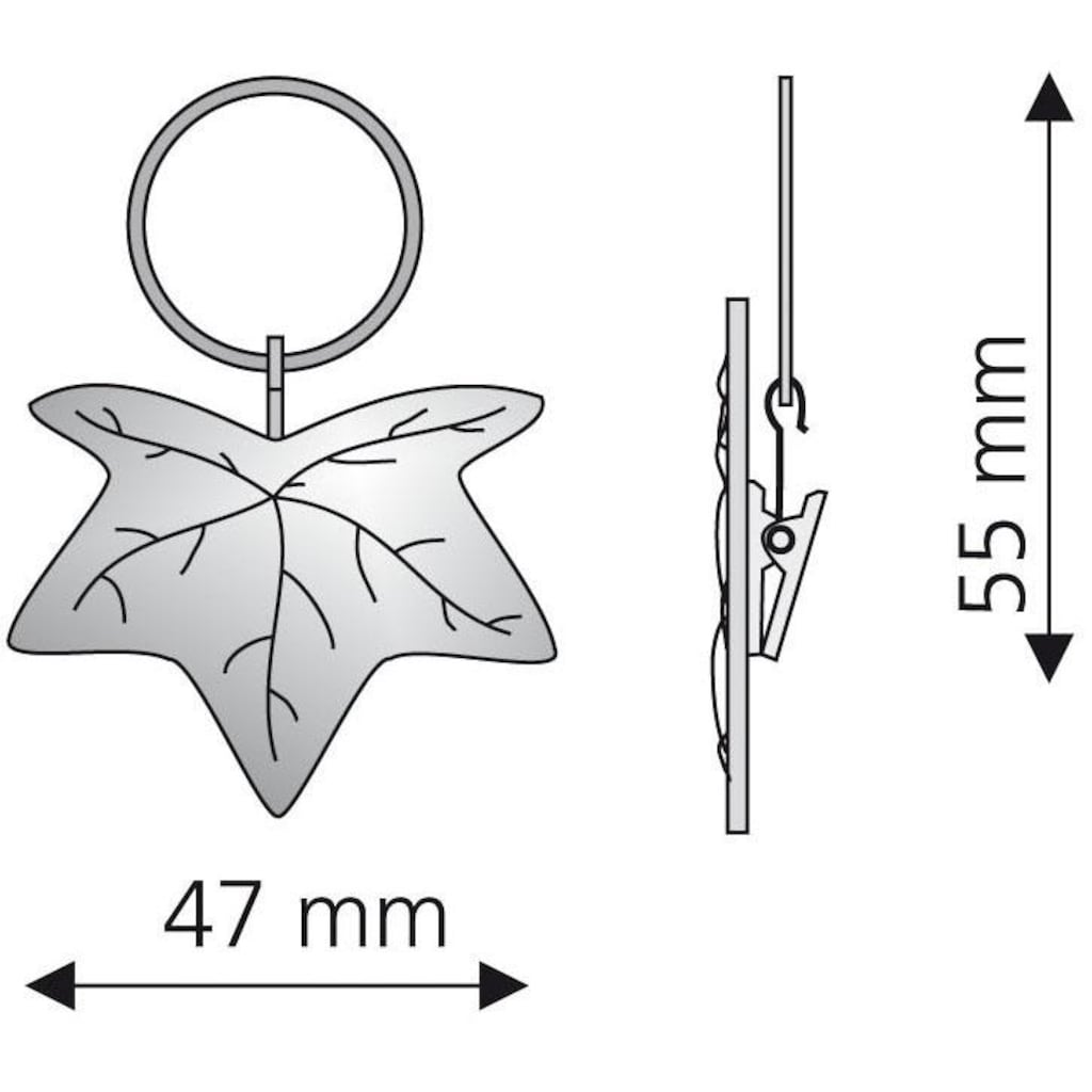 Liedeco Gardinenring »Blatt«, (Packung, 4 St., mit Dekoklammer), für Gardinenstangen Ø 16 mm