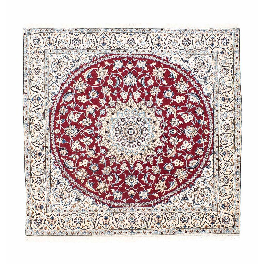 morgenland Orientteppich »Perser - Nain - Royal quadratisch - 160 x 155 cm - dunkelrot«, quadratisch, Wohnzimmer, Handgeknüpft, Einzelstück mit Zertifikat