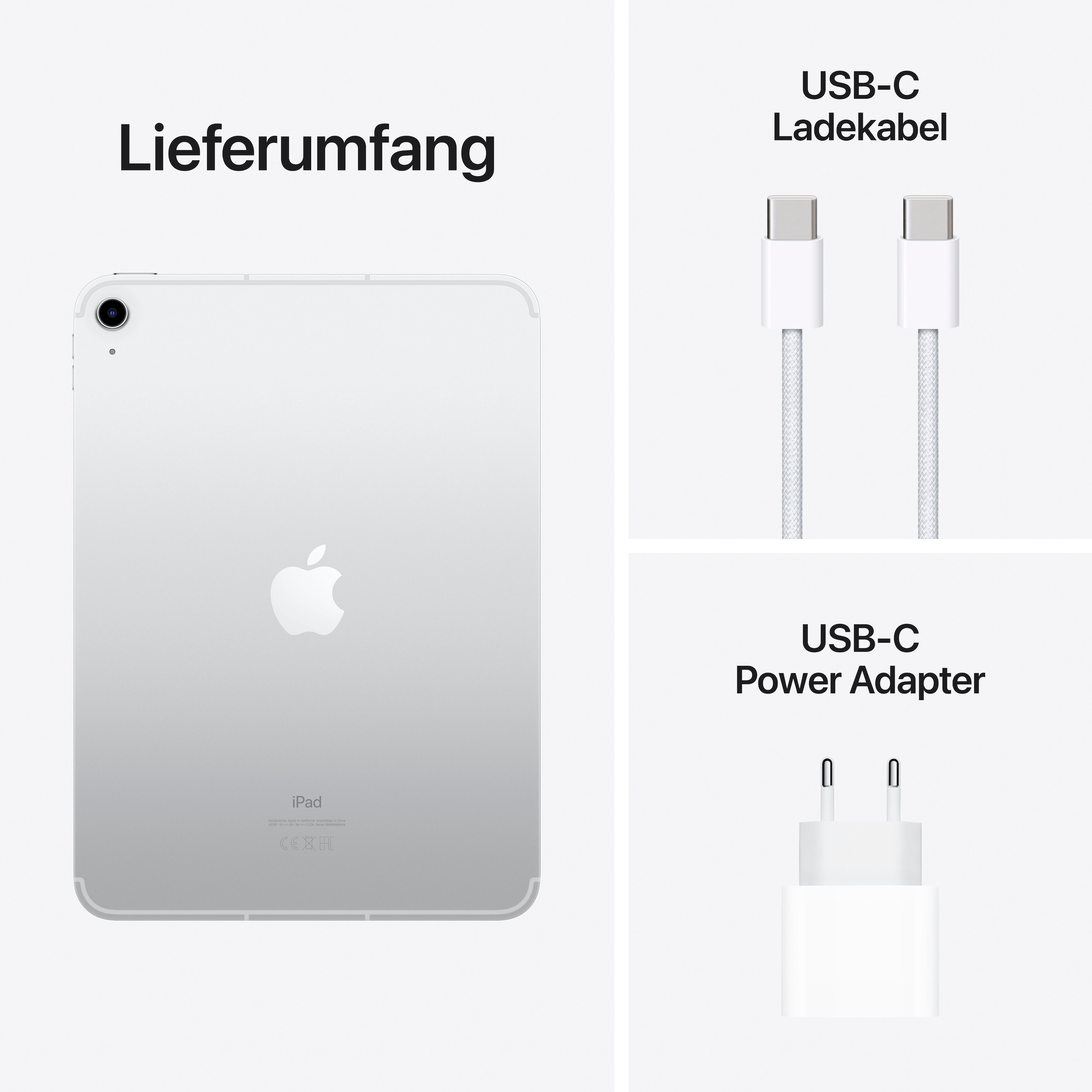 Apple Tablet »iPad Wi-Fi + Cellular 10. Generation inklusive Poweradapter«, (iPadOS)