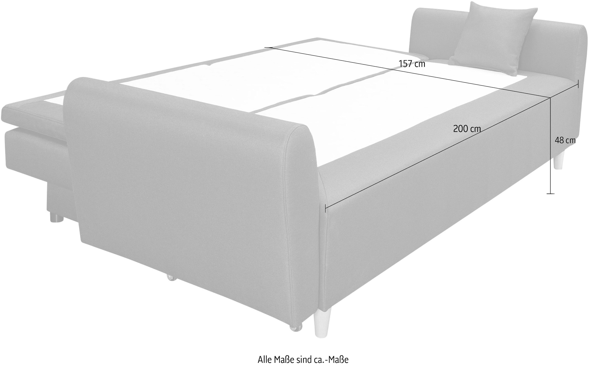 INOSIGN Schlafsofa »Anika«, mit Boxspringaufbau, Bettfunktion & Bettkasten, Dauerschlafsofa