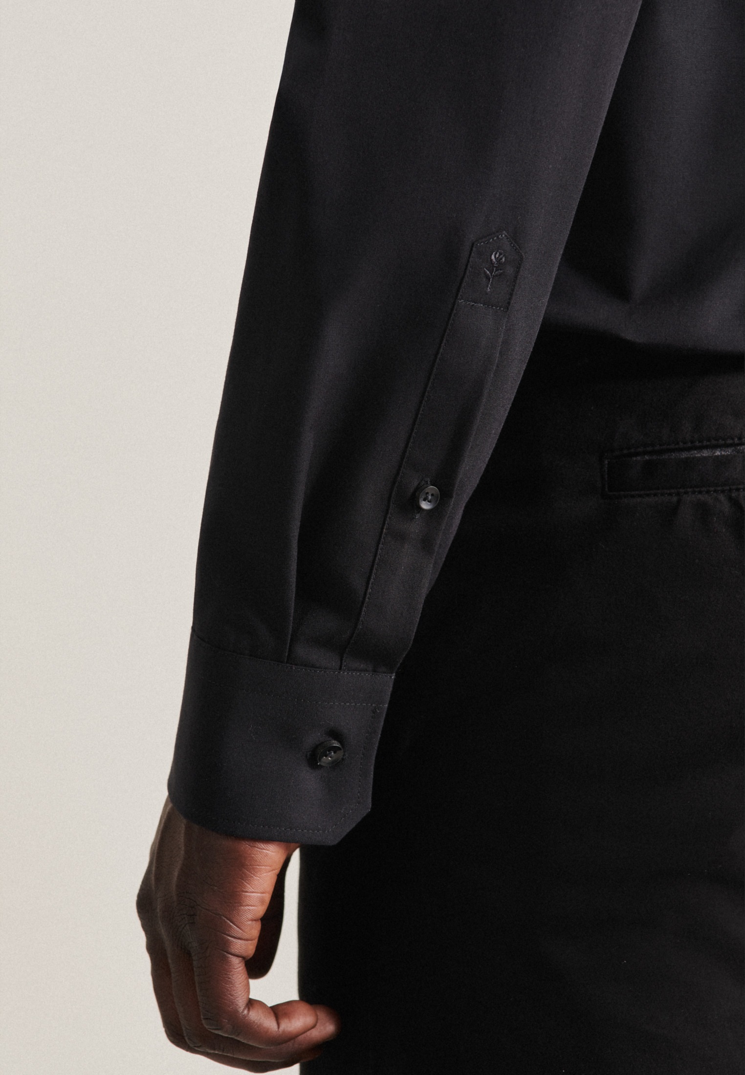 Seidensticker Schwarze Rose Shirt Men Black L 3