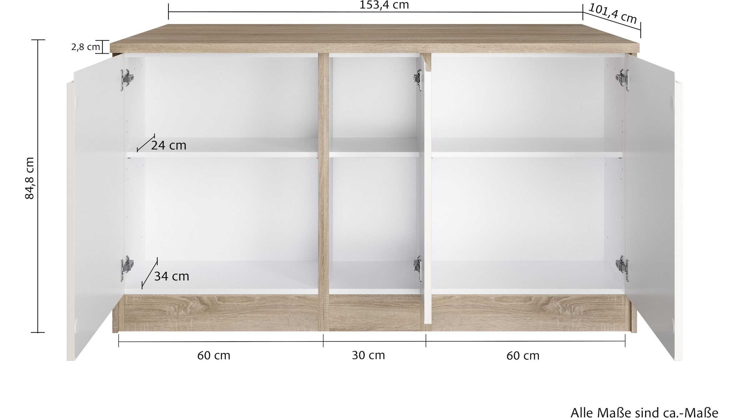 KOCHSTATION Kücheninsel »KS-Virginia« Breite 153 cm, MDF-Fronten, Flaschenregal