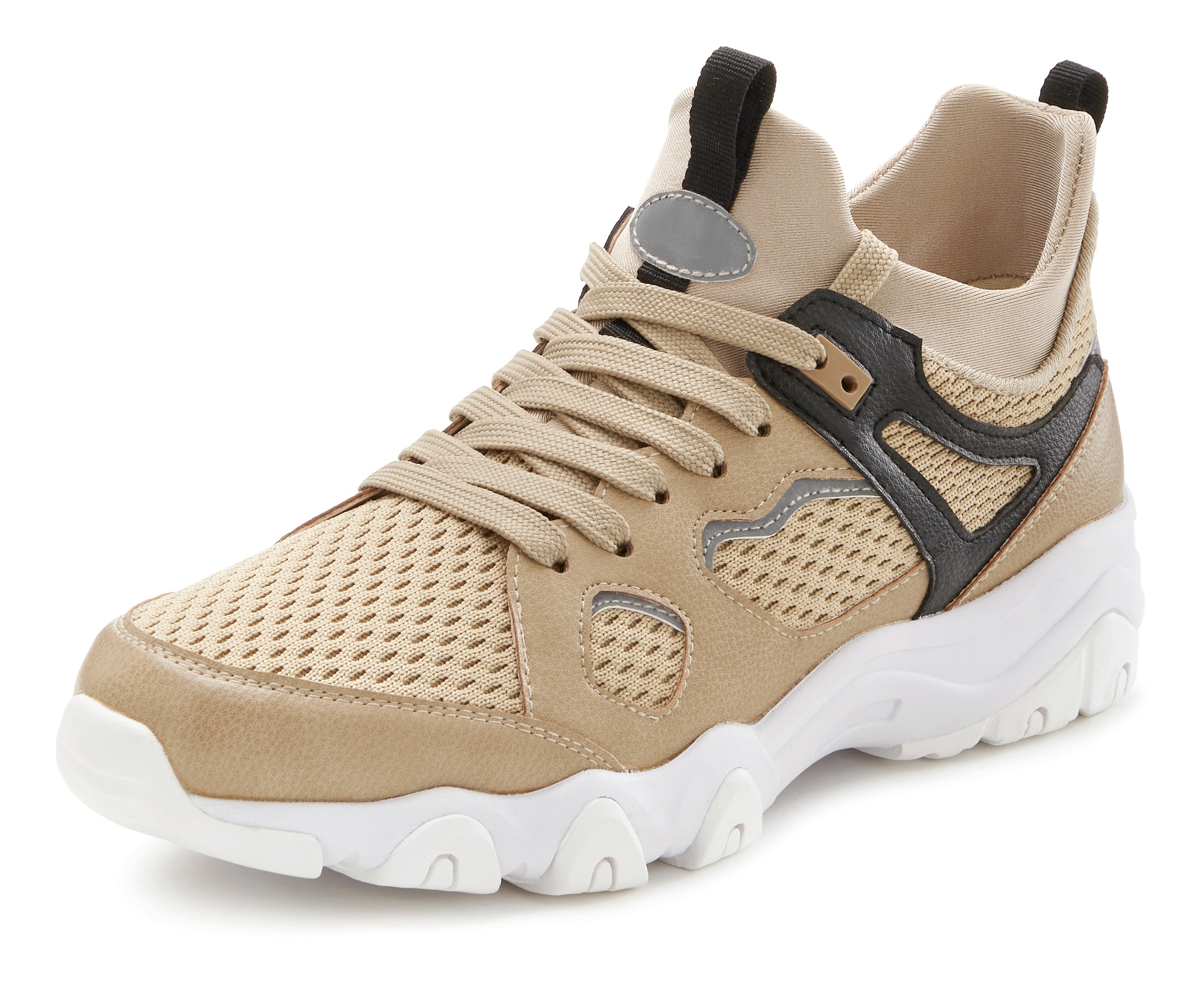 John Devin Sneaker »Schnürschuh«, mit Mesh-Einsatz, Freizeitschuh, Halbschuh, Schnürhalbschuh VEGAN