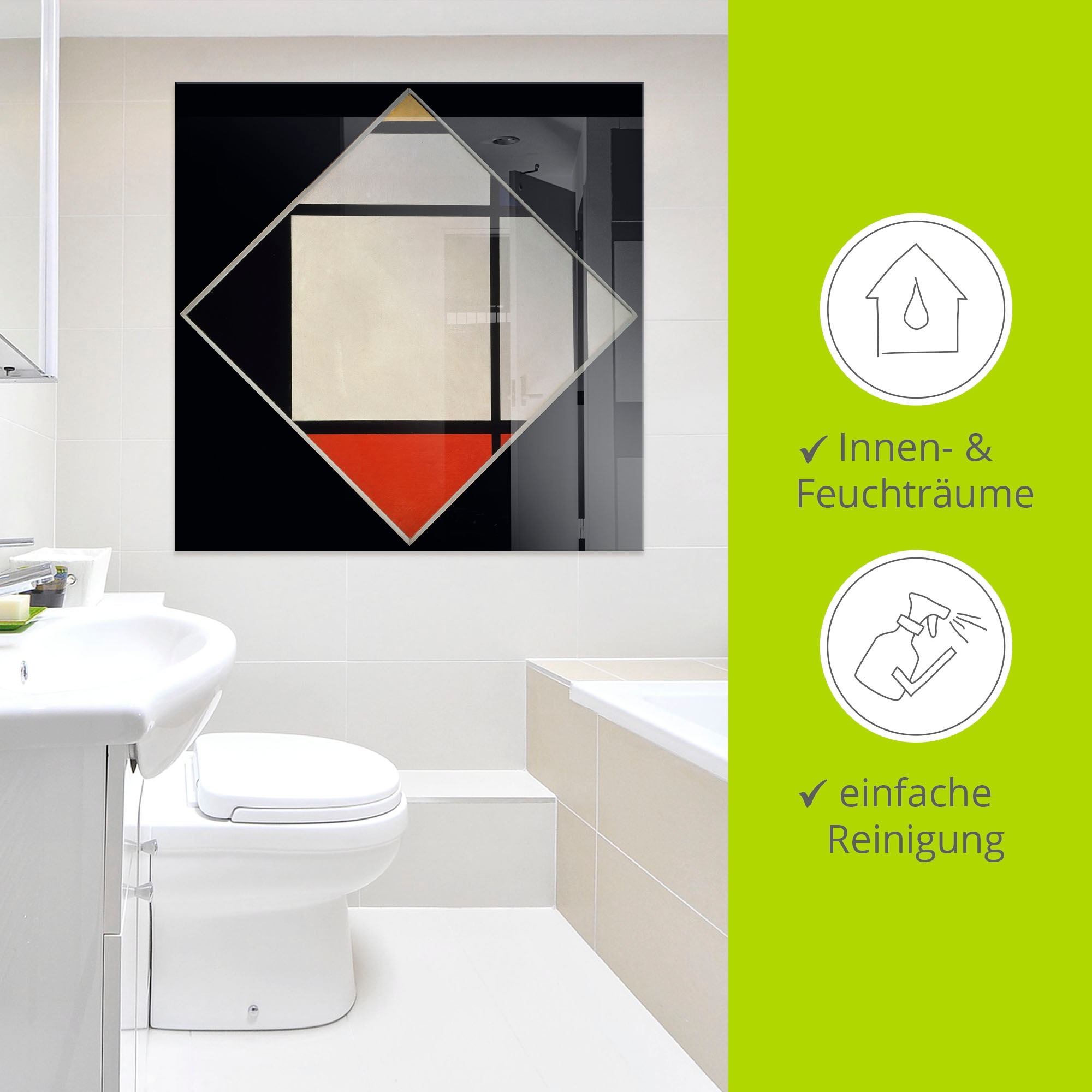 Artland Glasbild »Rhombus II.«, Muster, (1 St.), in verschiedenen Größen