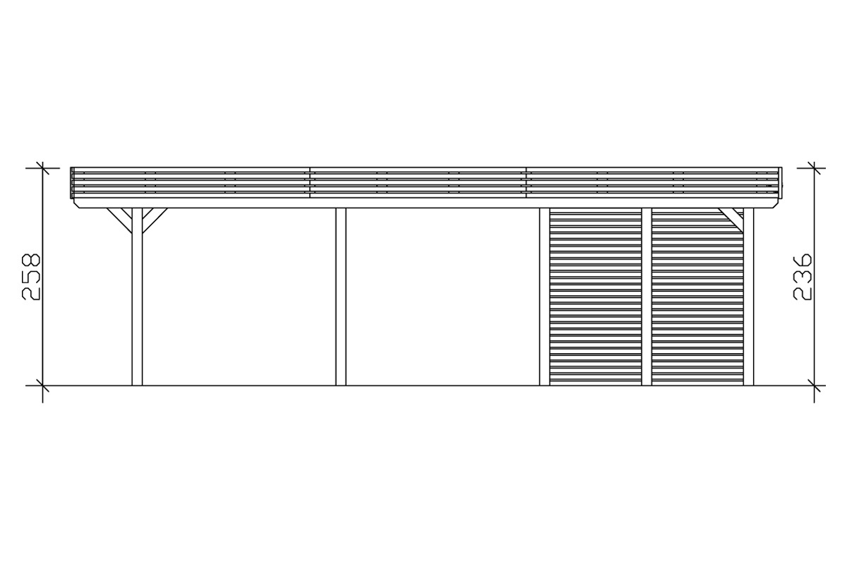 Skanholz Doppelcarport »Spessart« Leimholz 550 cm natur