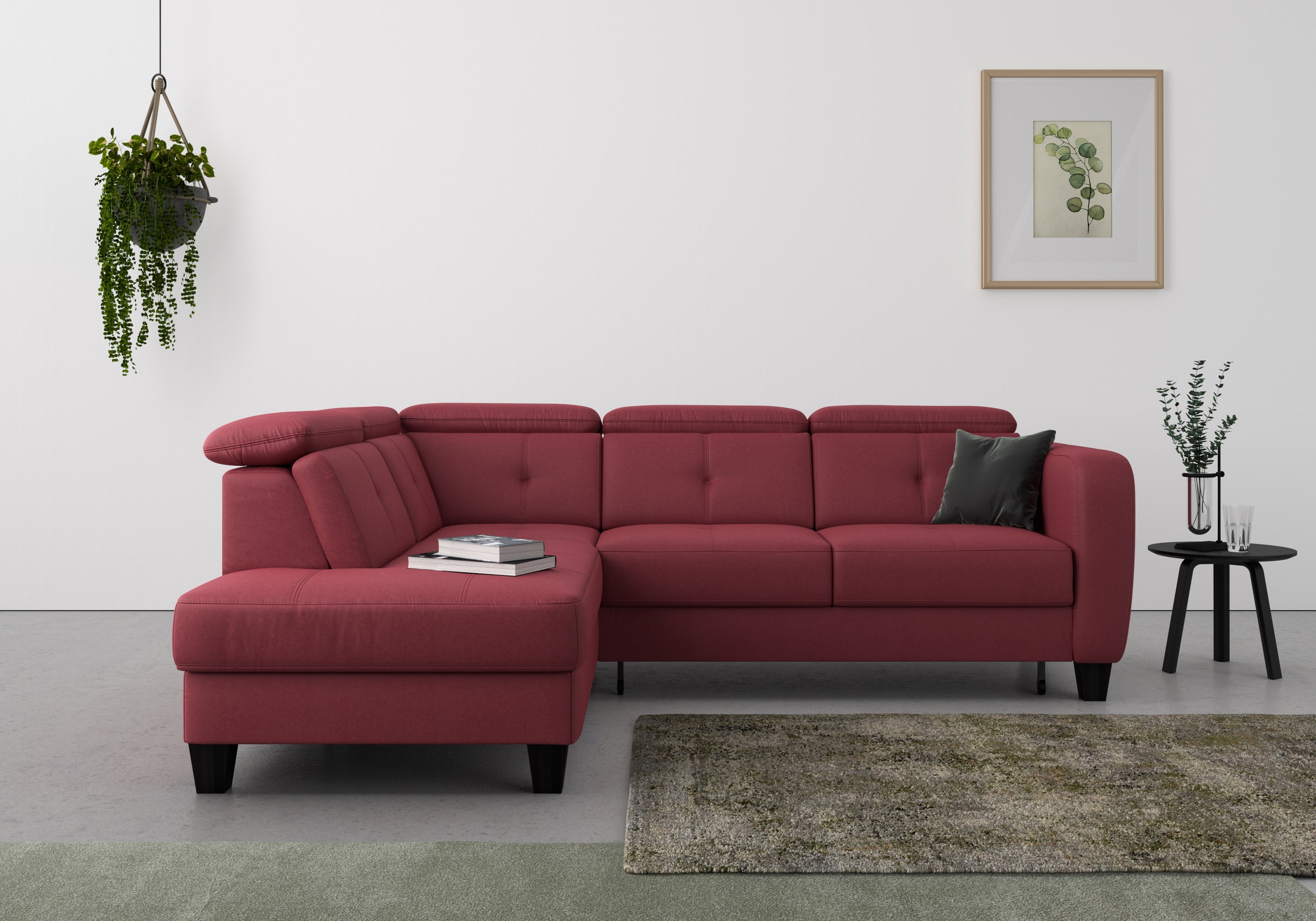 sit&more Ecksofa "Belluci L-Form" inklusive Federkern, wahlweise mit Schlaffunktion und Bettkasten