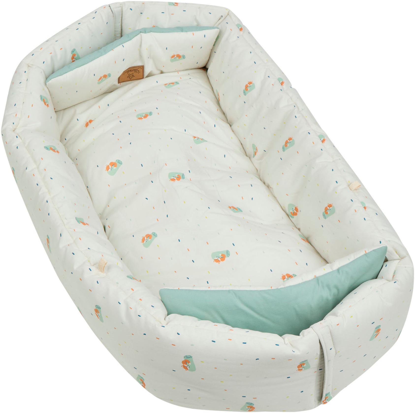 "Bettnestchen STERNTALER ""Fuchs Filou"", lichtgrau, Obermaterial: 80% Baumwolle, 20% Polyester. Füllung: 100% Polyester, Bettnestchen"