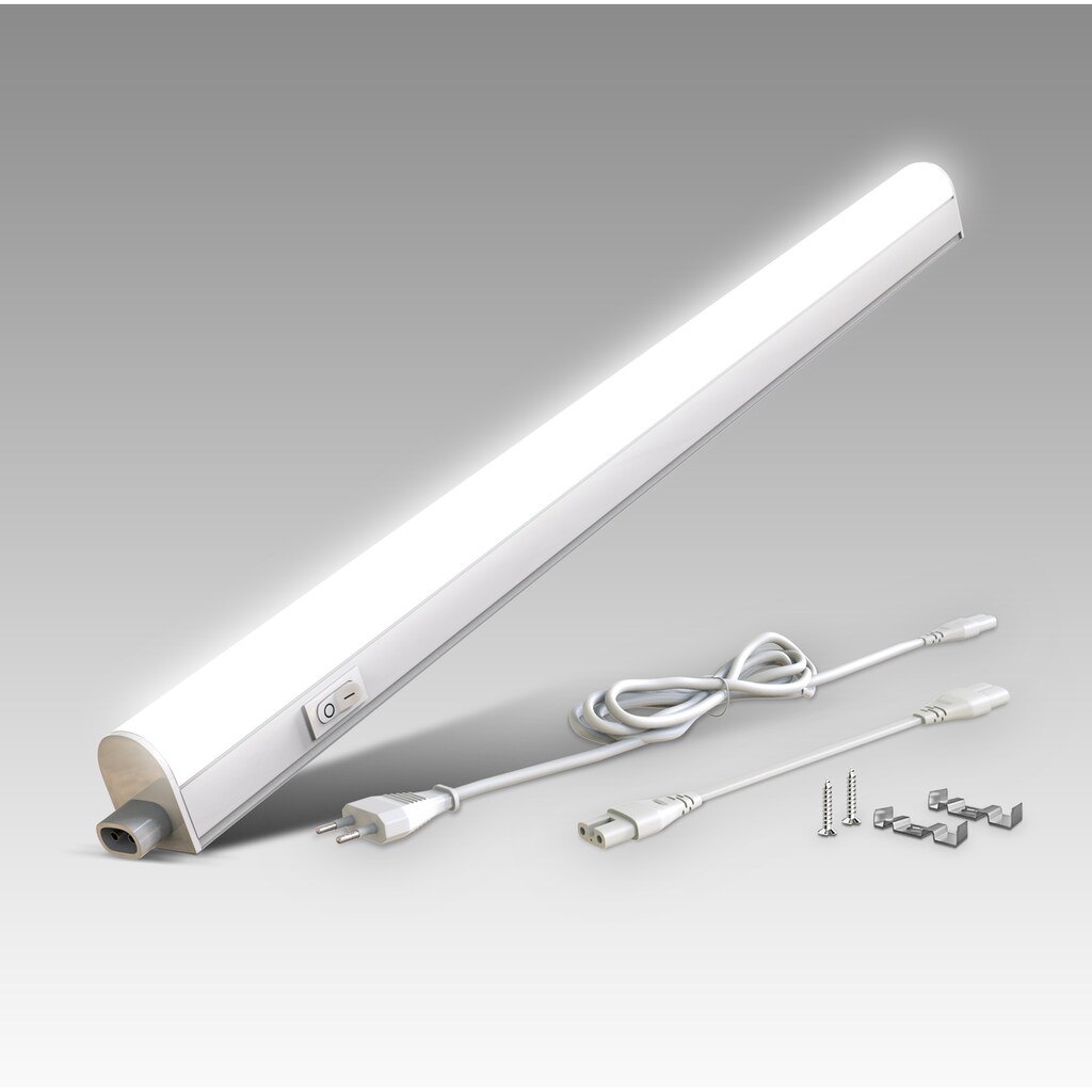 B.K.Licht LED Unterschrankleuchte, inkl. LED-Platine, 8 Watt, 700 Lumen, 4.000 Kelvin, nicht dimmbar, inkl. Ein-/Aus-Schalter, inkl. Zuleitung 1,8 Meter