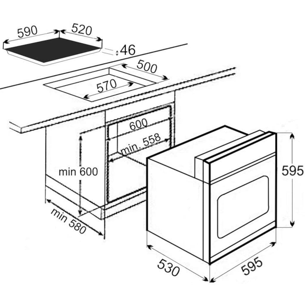 exquisit Elektro-Herd-Set »EHE 185-1.1-Set«, EHE 185-1, (Set)