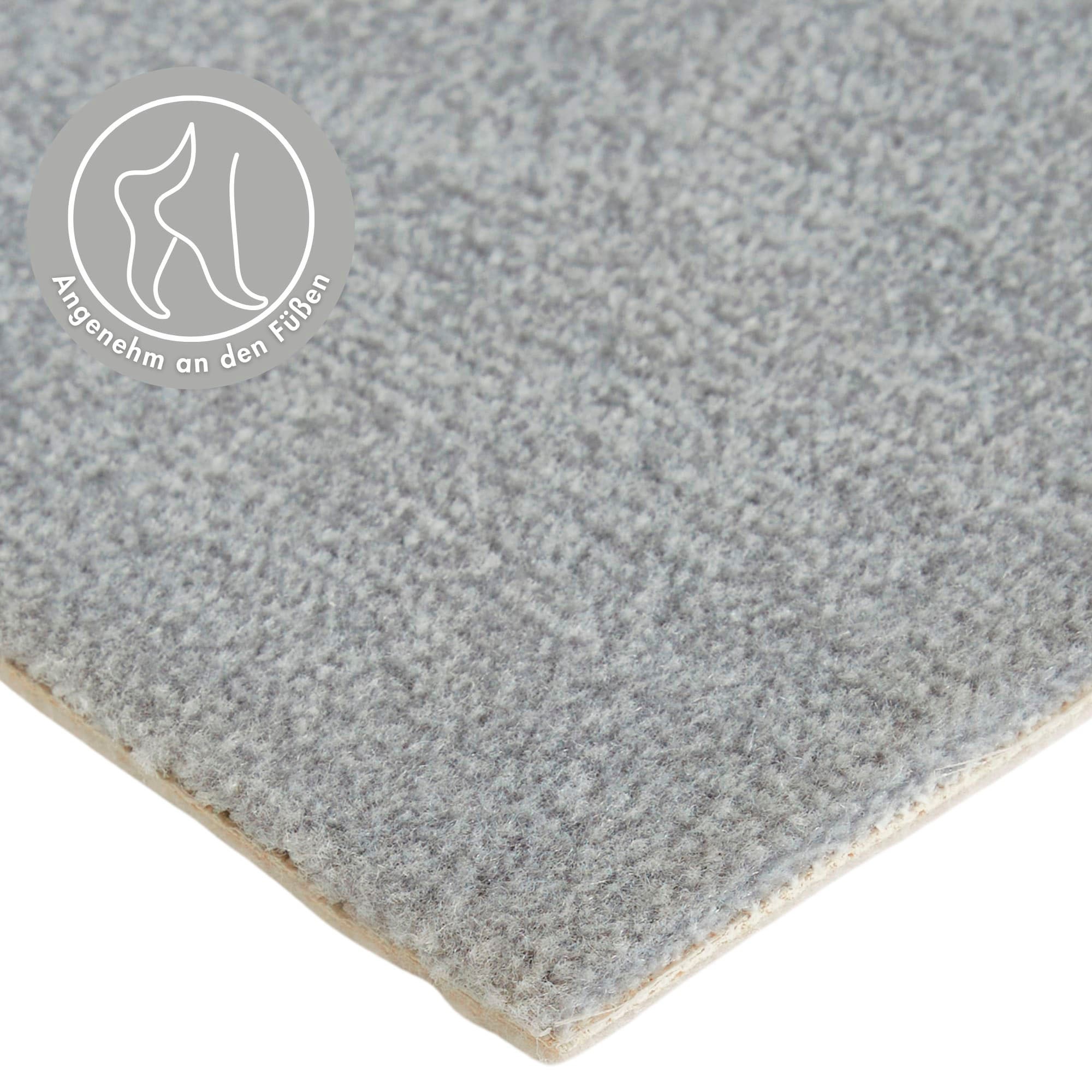 Teppichboden ANDIAMO "Catania, Velours, Gesamthöhe 7,5 mm, Made in Belgium", grau, B:400cm L:600cm, Kunstfaser, Teppiche, meliert, Breite 400 cm oder 500 cm, strapazierfähig & pflegeleicht