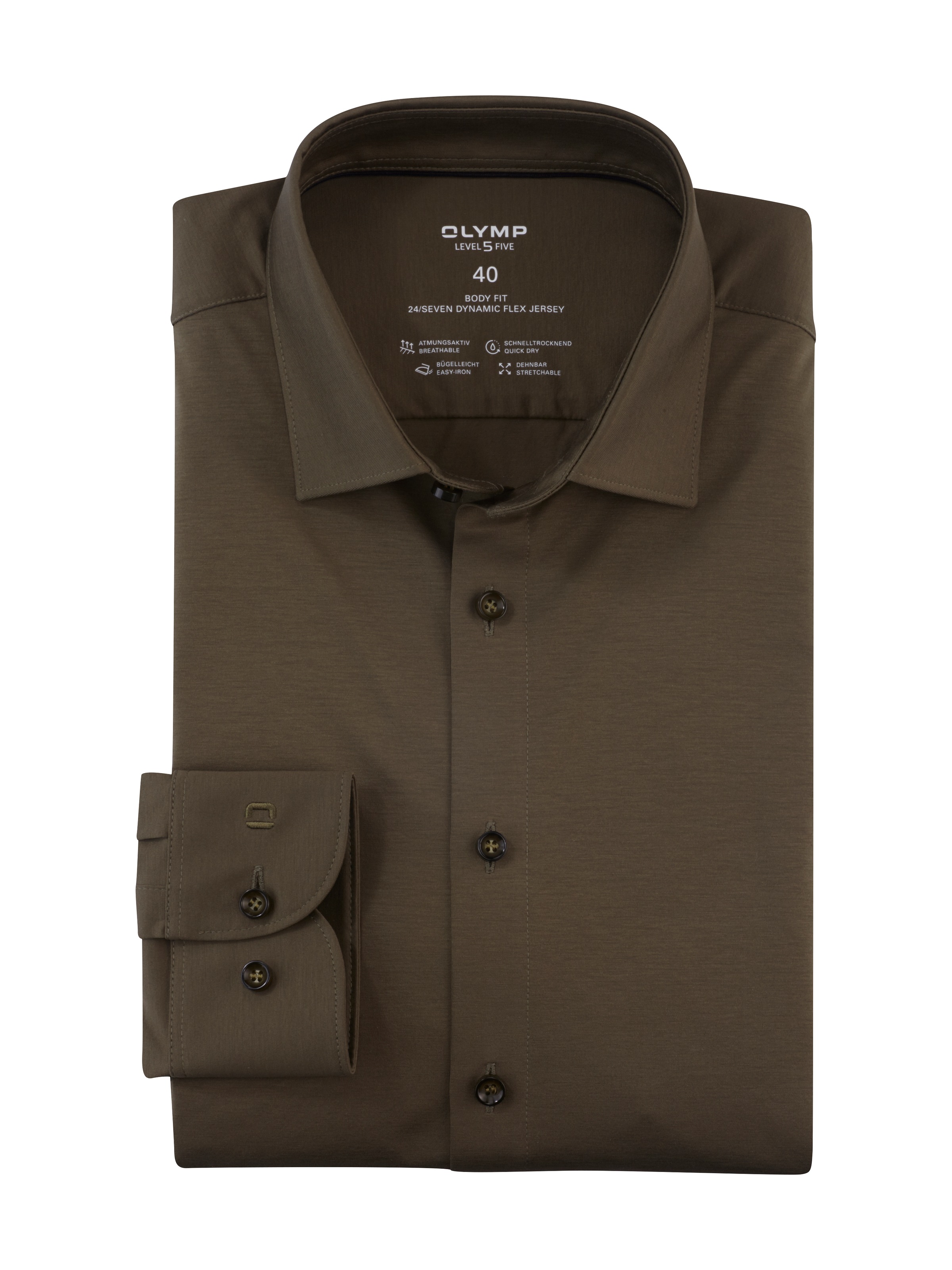 OLYMP Businesshemd »Level Five body fit Jerseyshirt« in Jersey Qualität
