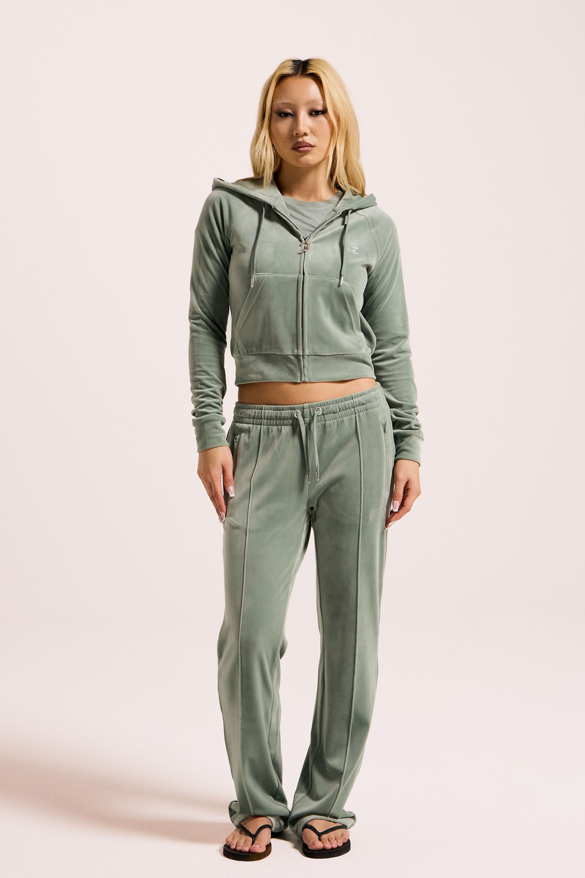 Juicy Couture Sweathose »TINA TRACK PANTS WITH DIAMANTE BRANDING Damen«, Trainingshose Damen, Sweathose, Velour, Jogginghose mit Glitzer, Sale