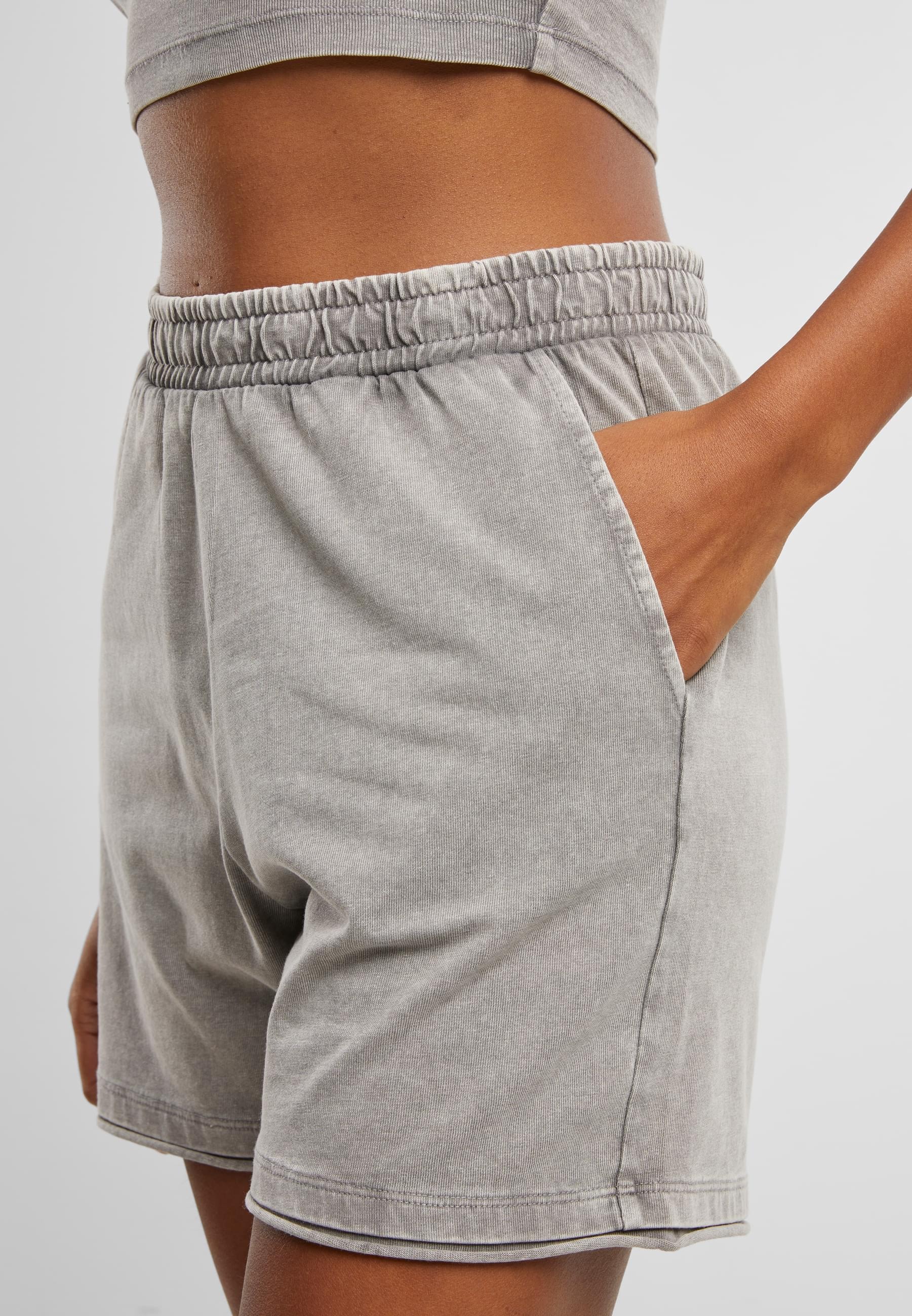 URBAN CLASSICS Sweatshorts »Urban Classics Ladies Washed Jersey Shorts«, (1 tlg.)