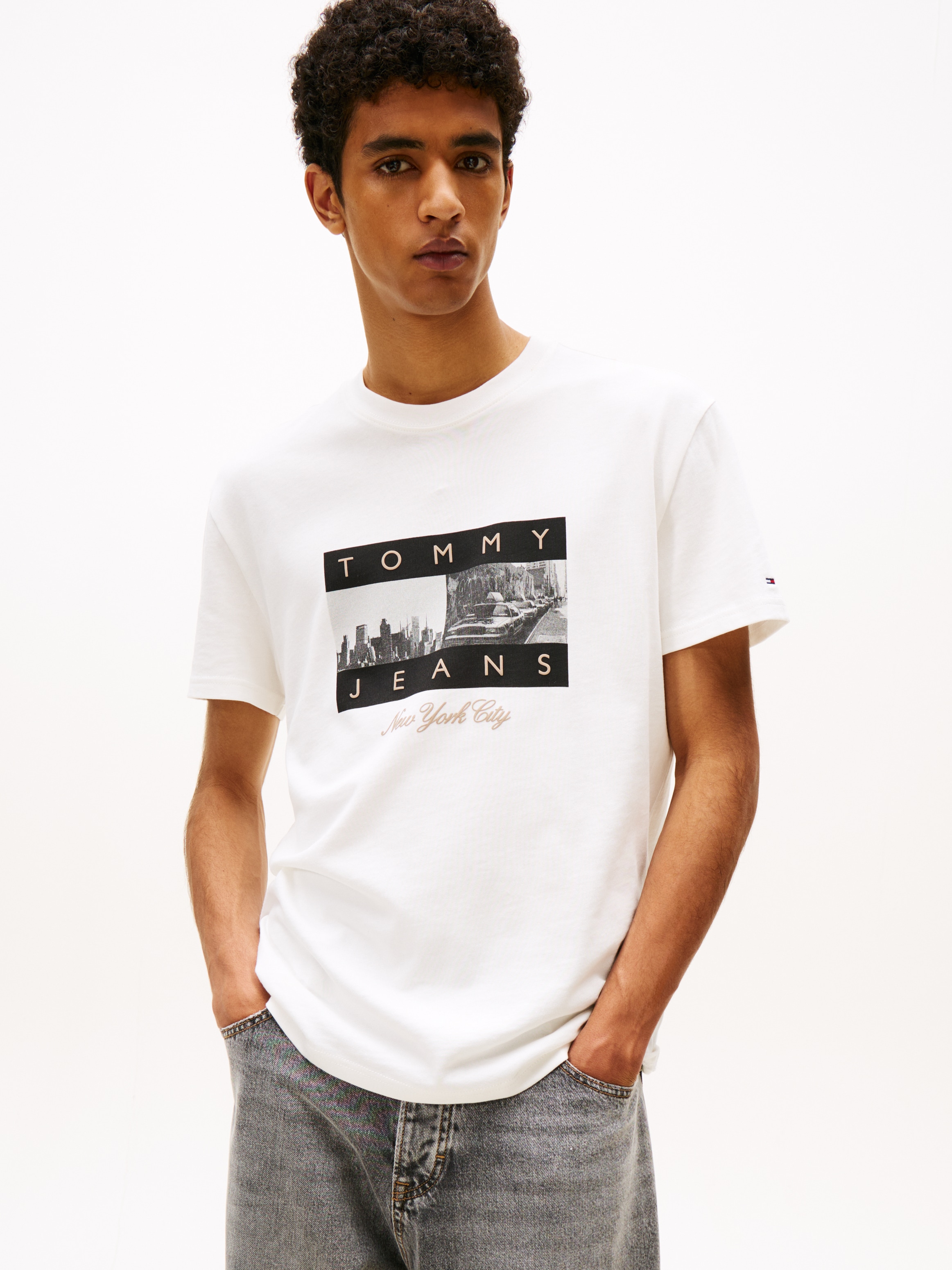 Tommy Jeans T-Shirt "TJM PHOTO FLAG" Jersey, mit Fotoprint, regular fit, Ru günstig online kaufen