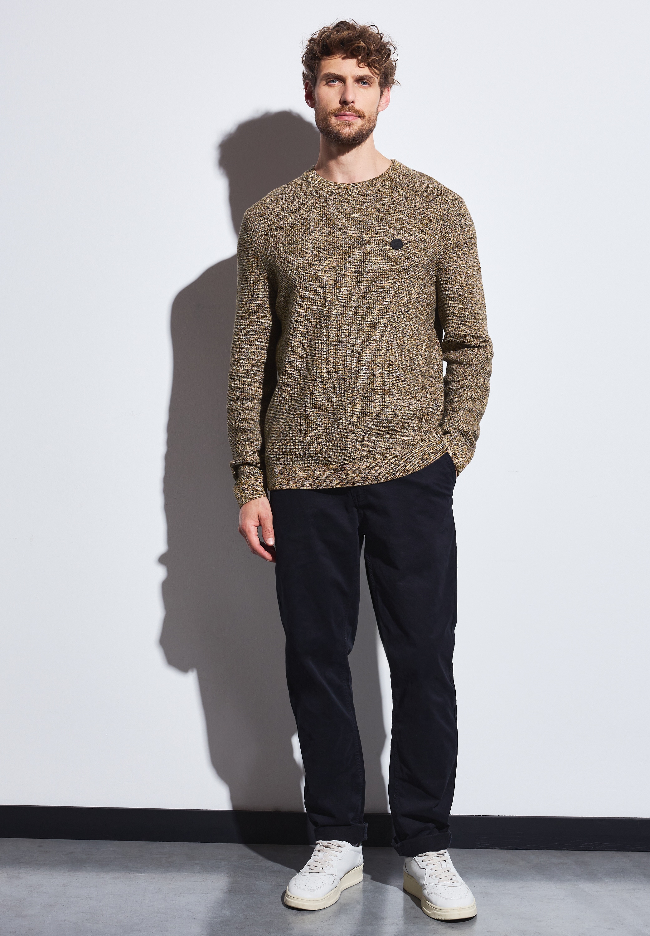 STREET ONE MEN Strickpullover, im Melange Look