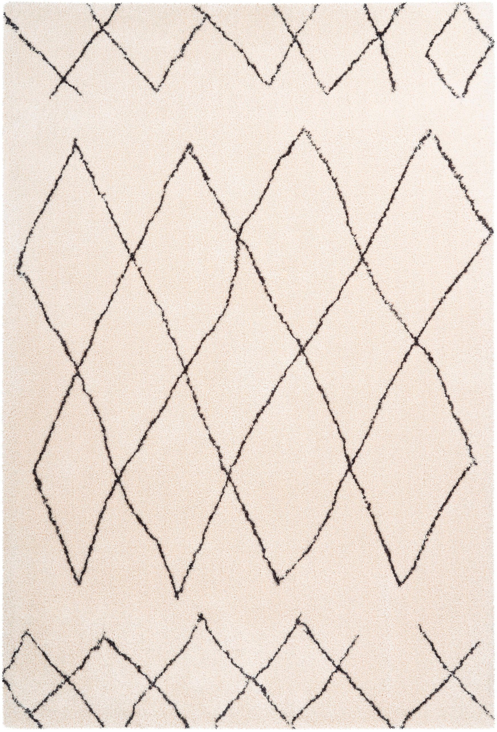 my home Hochflor-Teppich "Bella" rechteckig 27 mm Höhe Retro, Wohnzimmer günstig online kaufen