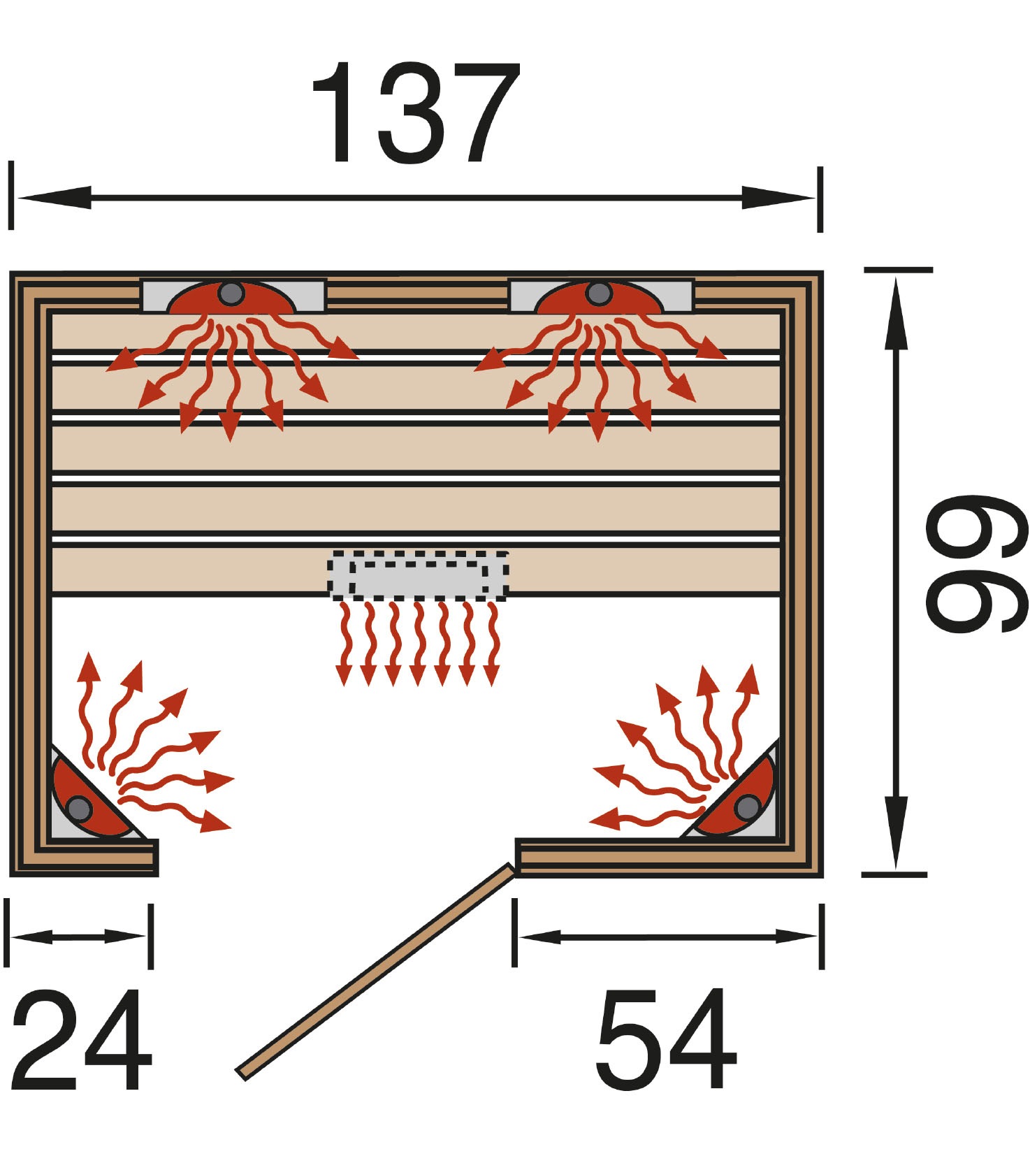 weka Infrarotkabine »Infrarotkabine MILA 2«, sportlichesDesign, farblich abgesetzt, 3 Fensterelemente