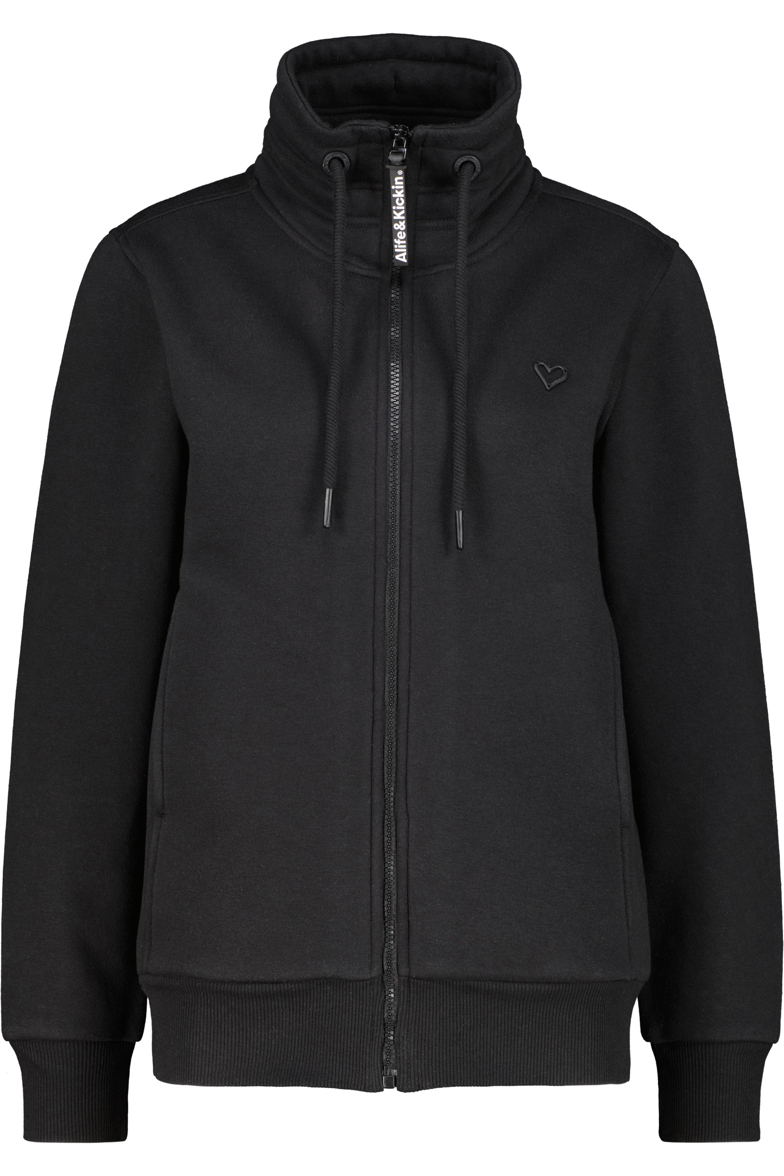 Alife & Kickin Sweatjacke "Damen LisbethAK A Sweatjacke, Jacke" kurze Zip-Jacke mit Stehkragen und Kordelzug im Streetwear-Look