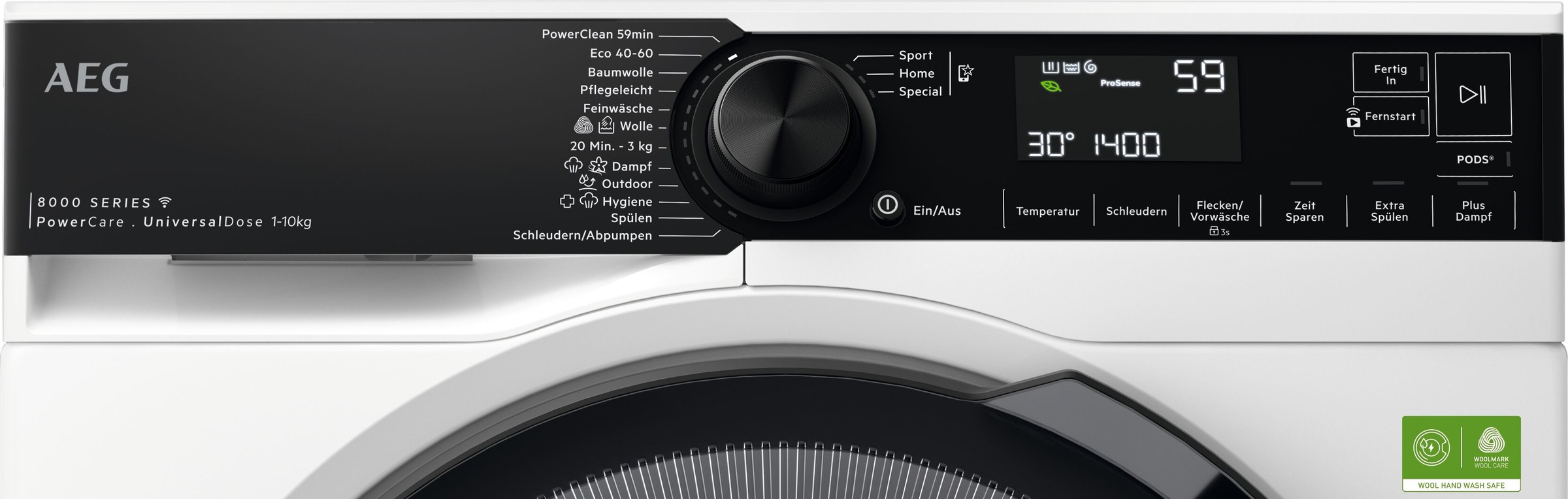 AEG Serie 8000 LR8EW75400 Waschmaschine Frontlader 10 kg 1400 RPM Weiß