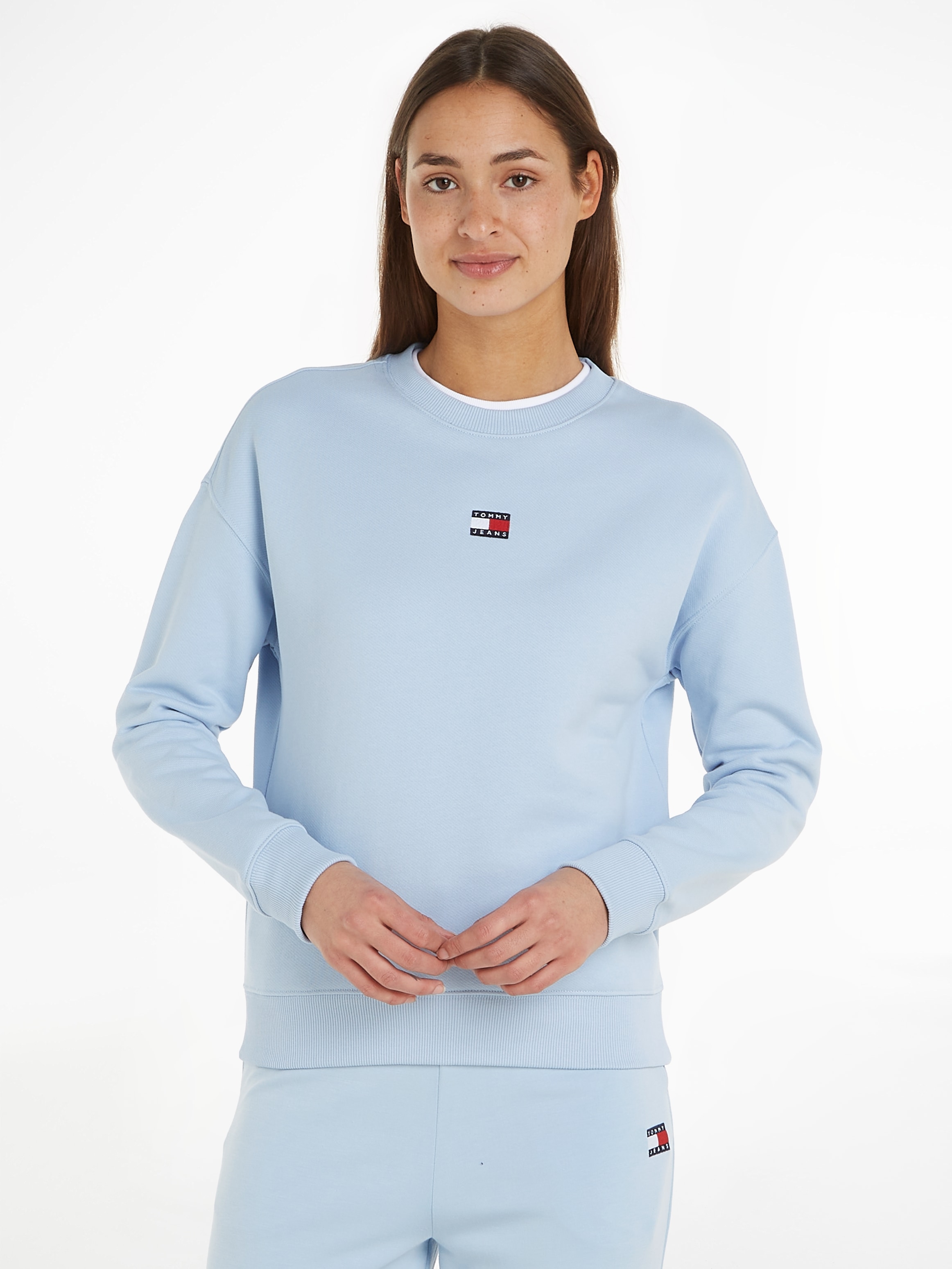 Sweatshirt, mit Dropshoulder-Design und Frontlogo