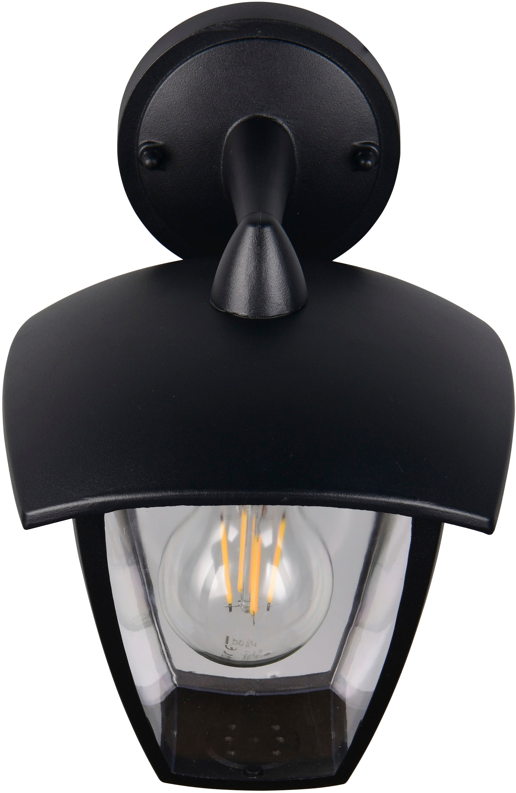 TRIO Leuchten Außen-Wandleuchte »VENTA, Laterne Hauswand Fassadenbeleuchtung, exkl 1x E27 max 10W, IP44«, 1 flammig, Leuchtmittel E27 | Leuchtmittel wechselbar, Wandlampe Laternen-Optik, abwärts gerichtet, Schirm Kunststoff