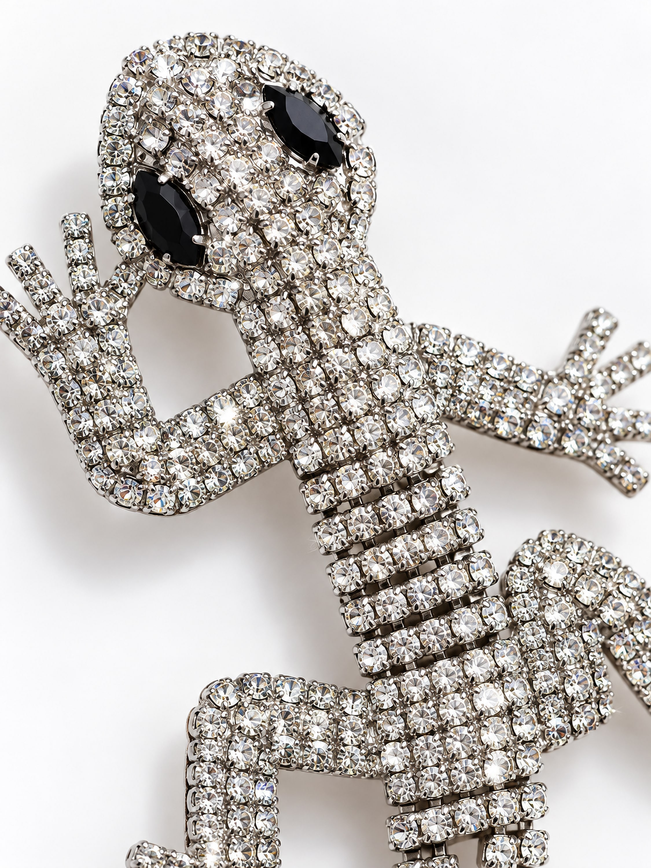 COLLEZIONE ALESSANDRO Brosche »Gecko« ()  große Eidechsen-Brosche mit Crystal-Glassteinen