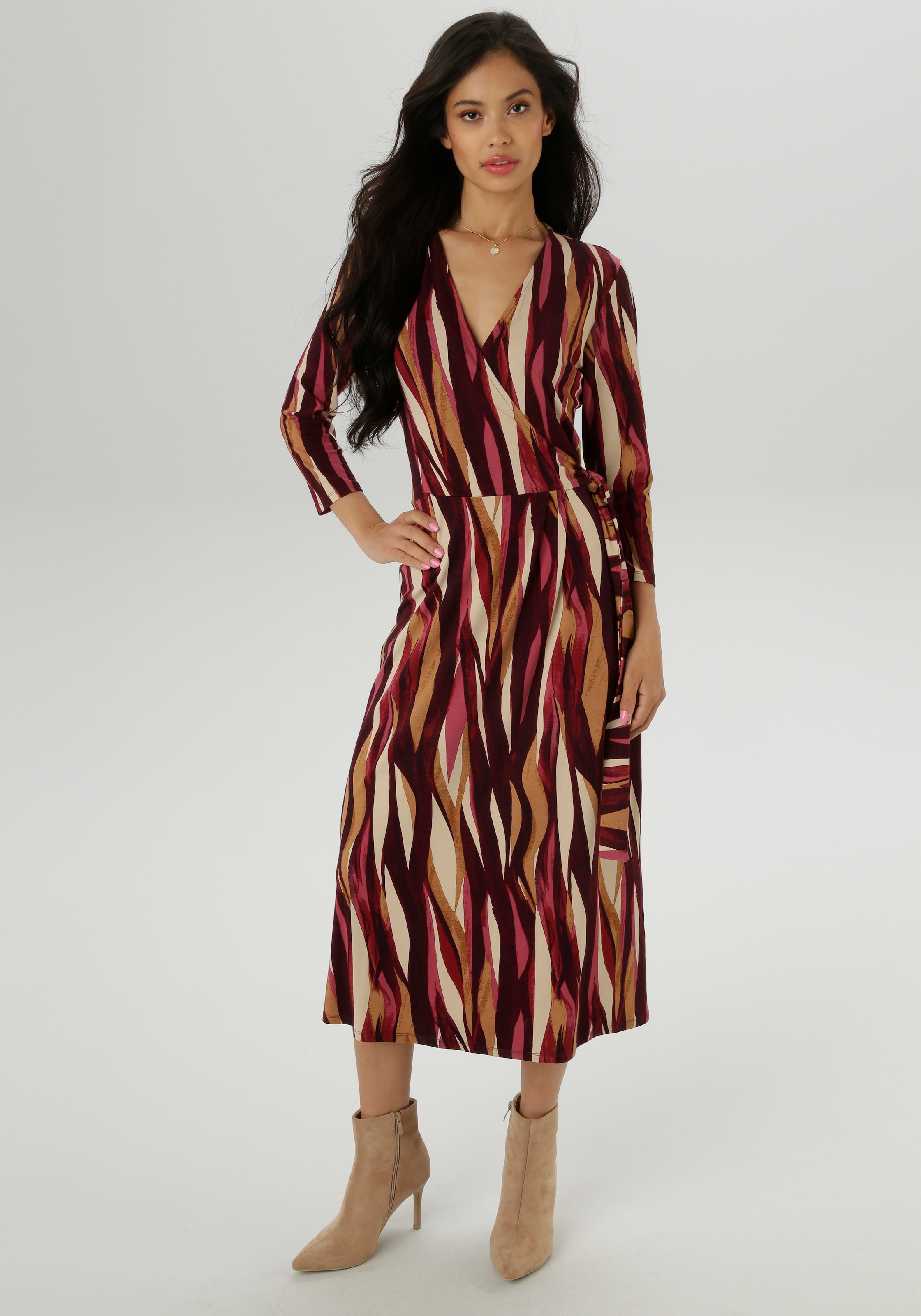 Aniston SELECTED Jerseykleid in femininer Wickel-Optik günstig online kaufen