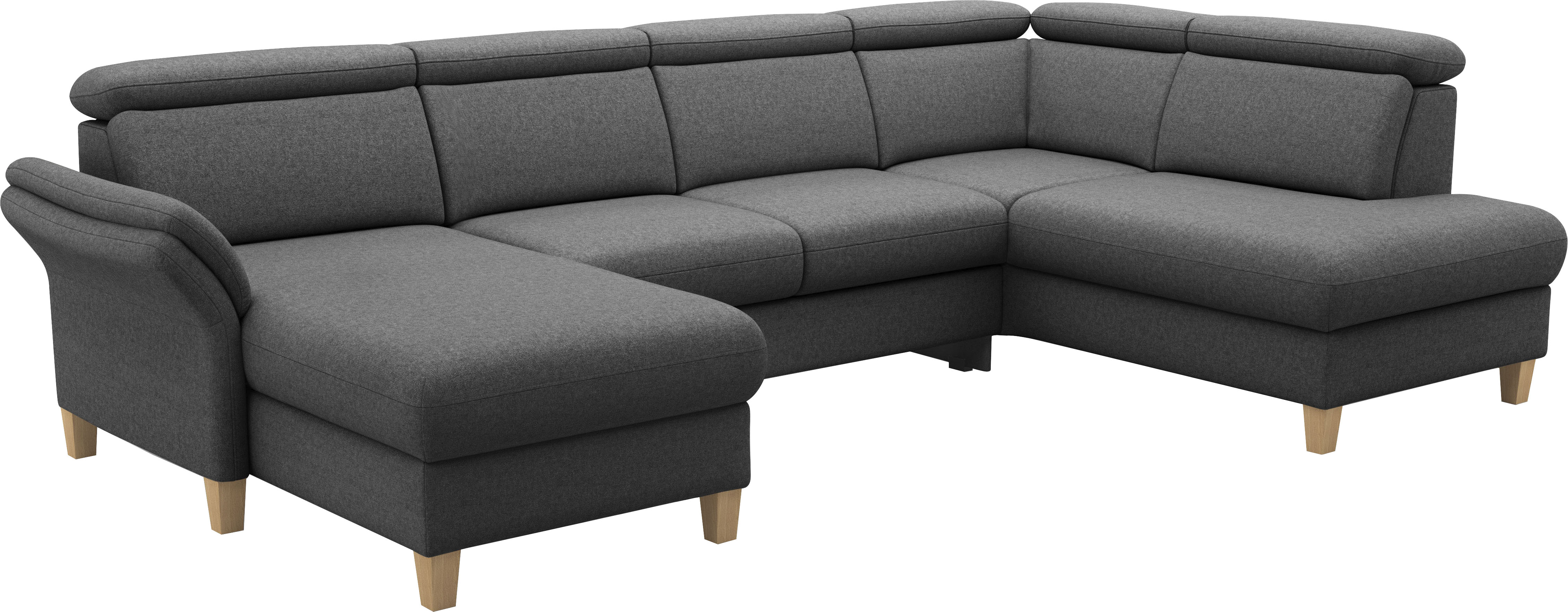 Thumbnail - Home affaire Wohnlandschaft "Glendale, U-Form" inkl. Kopfteilverstellung, wahlweise mit Vorziehsitz und Bettkasten