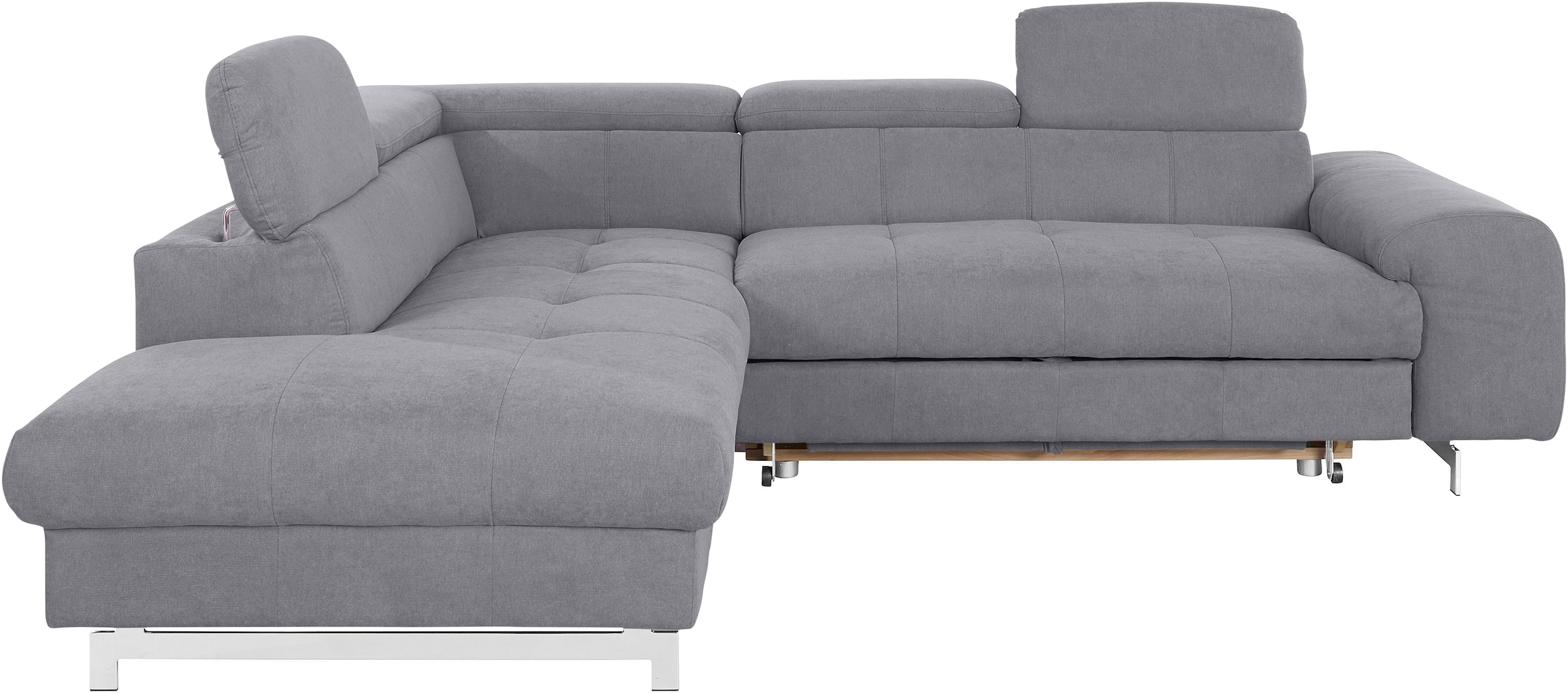 COTTA Ecksofa »Chef L-Form«, mit Kopfteilverstellung, edle Metallkufen, wahlweise mit Bettfunktion