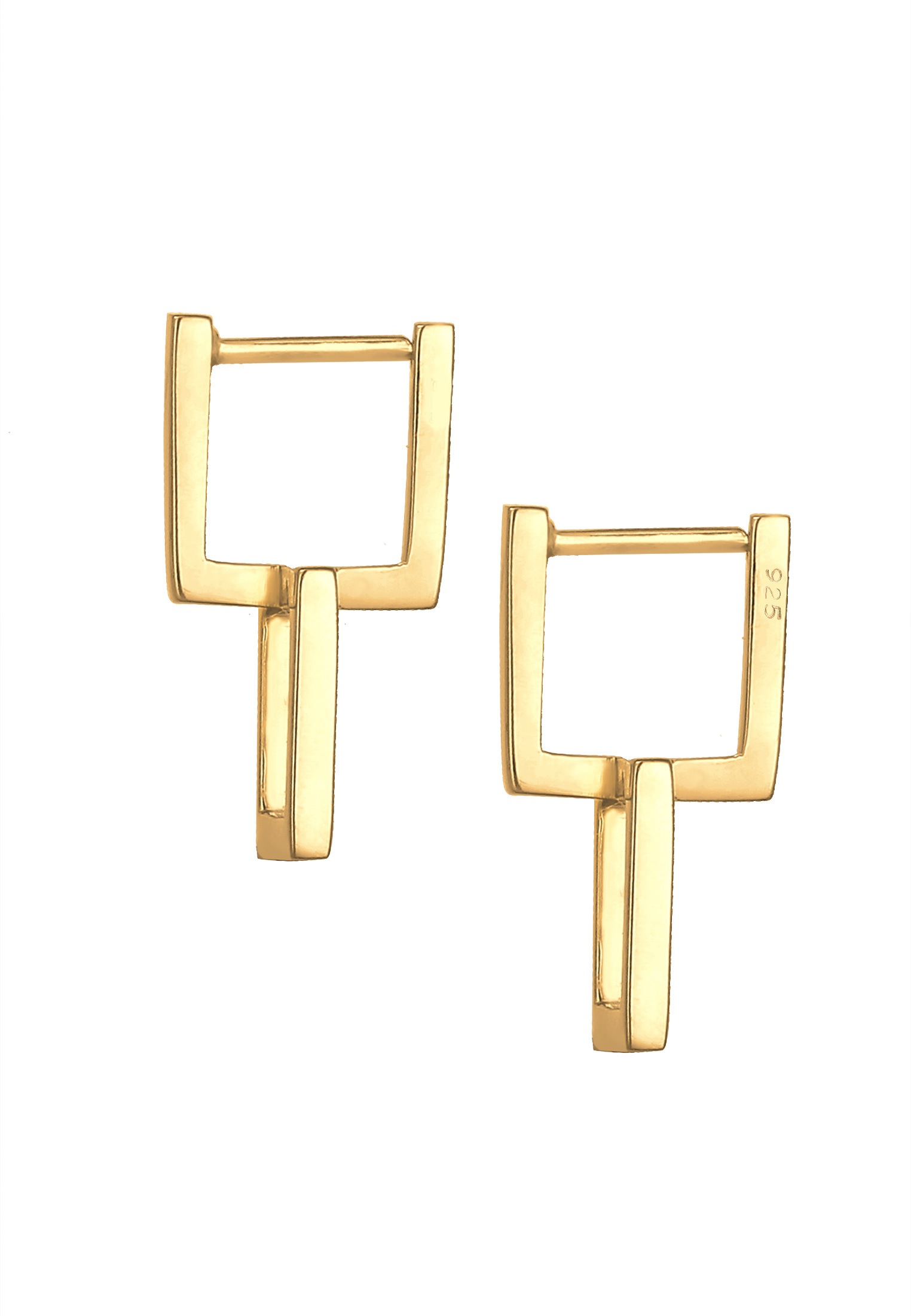 Elli Paar Ohrstecker »Creolen Eckig Quadrat 925 Silber«