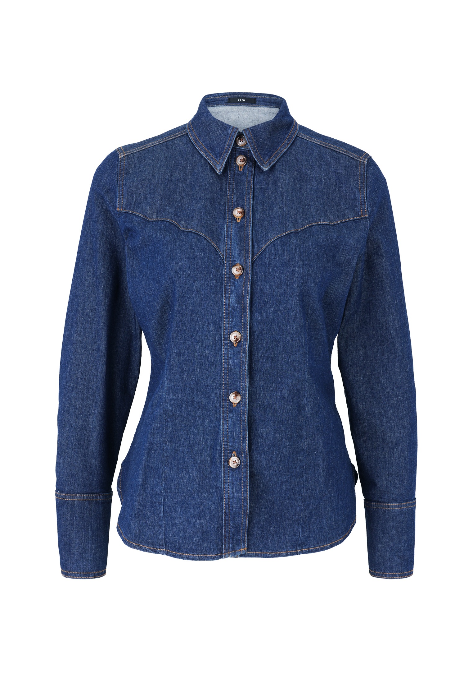 Zero Jeansbluse "Damen mit Knopfleiste" günstig online kaufen