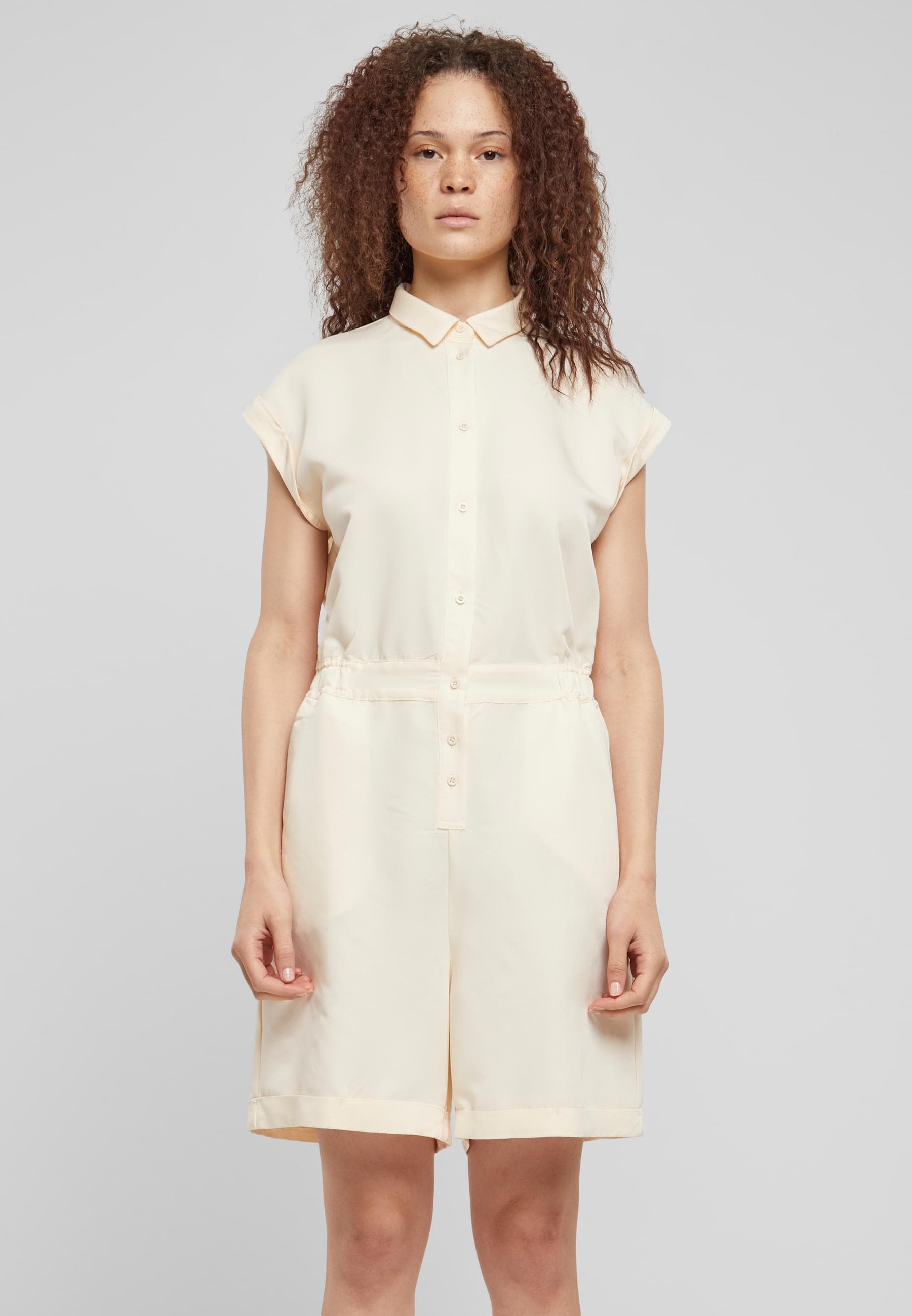 URBAN CLASSICS Jumpsuit »Urban Classics Damen Ladies Viscose Twill Jumpsuit«, (1 tlg.)