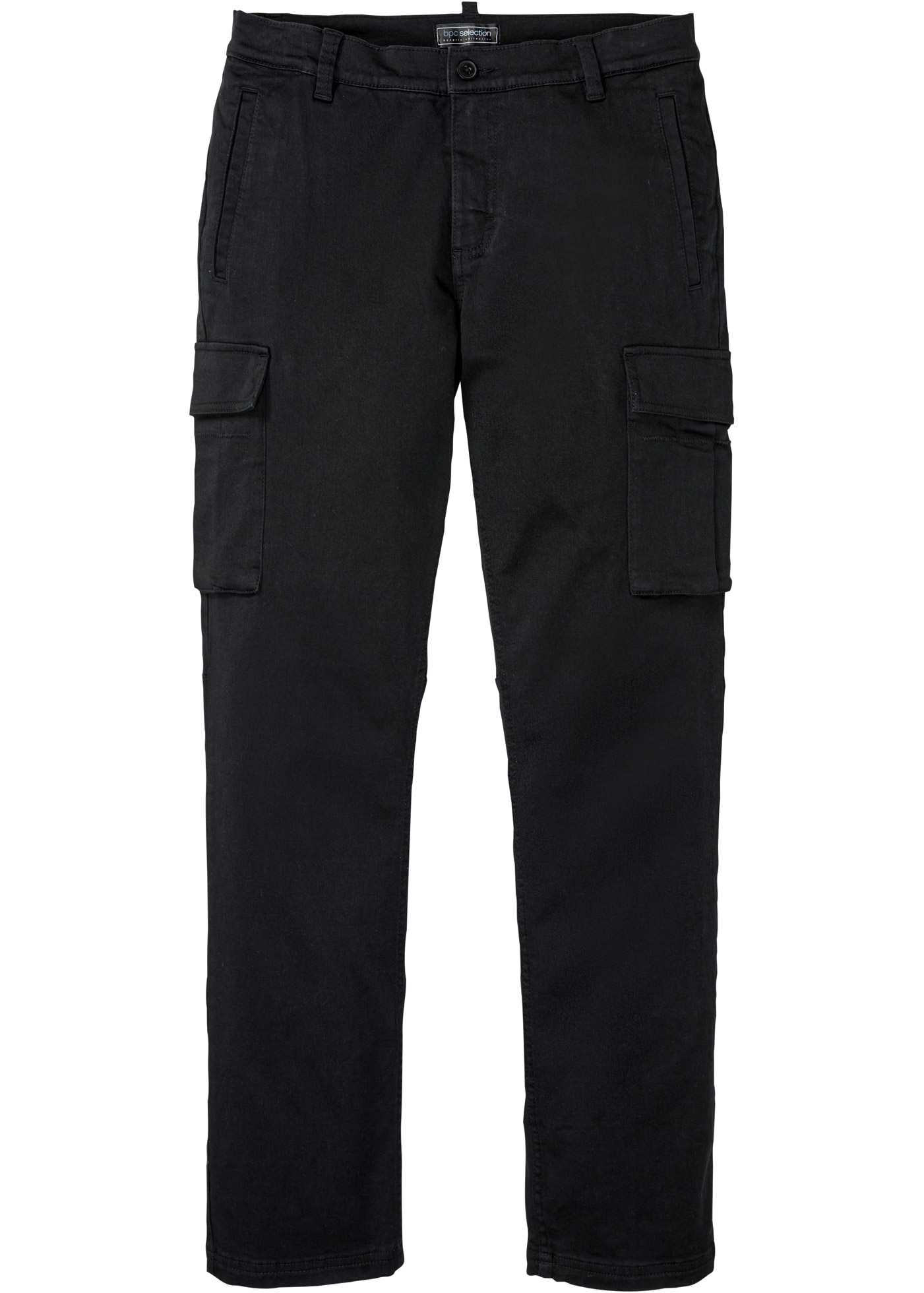 bonprix Stretch-Hose  Regular Fit Stretch-Cargohose mit reiner Baumwolle, Straight