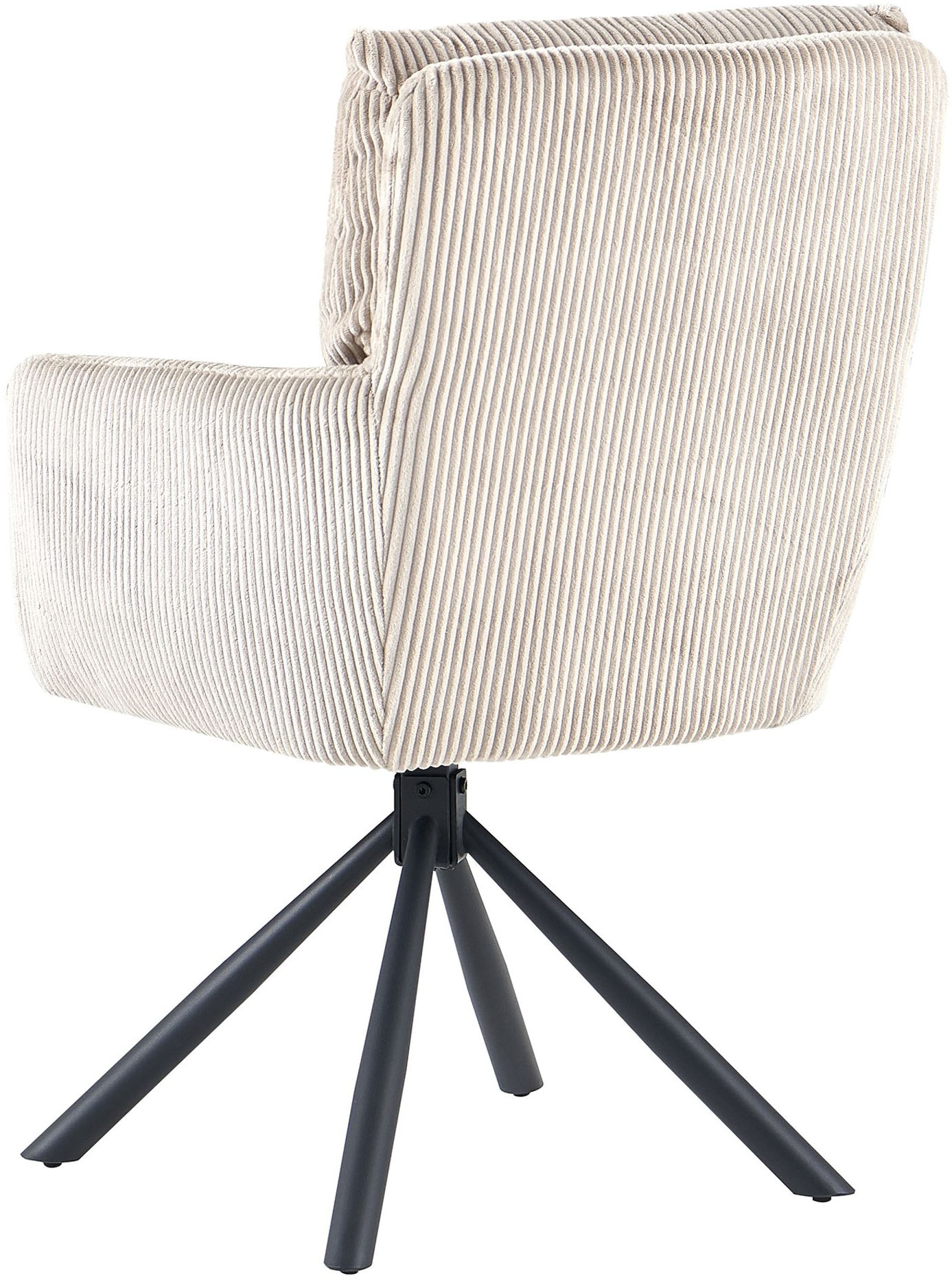 OTTO home Esszimmerstuhl »Justin« (Set) 2 Stk.gemütlicher Sessel mit Taschenfederkern, 360 Grad drehbar, Grob - Cord