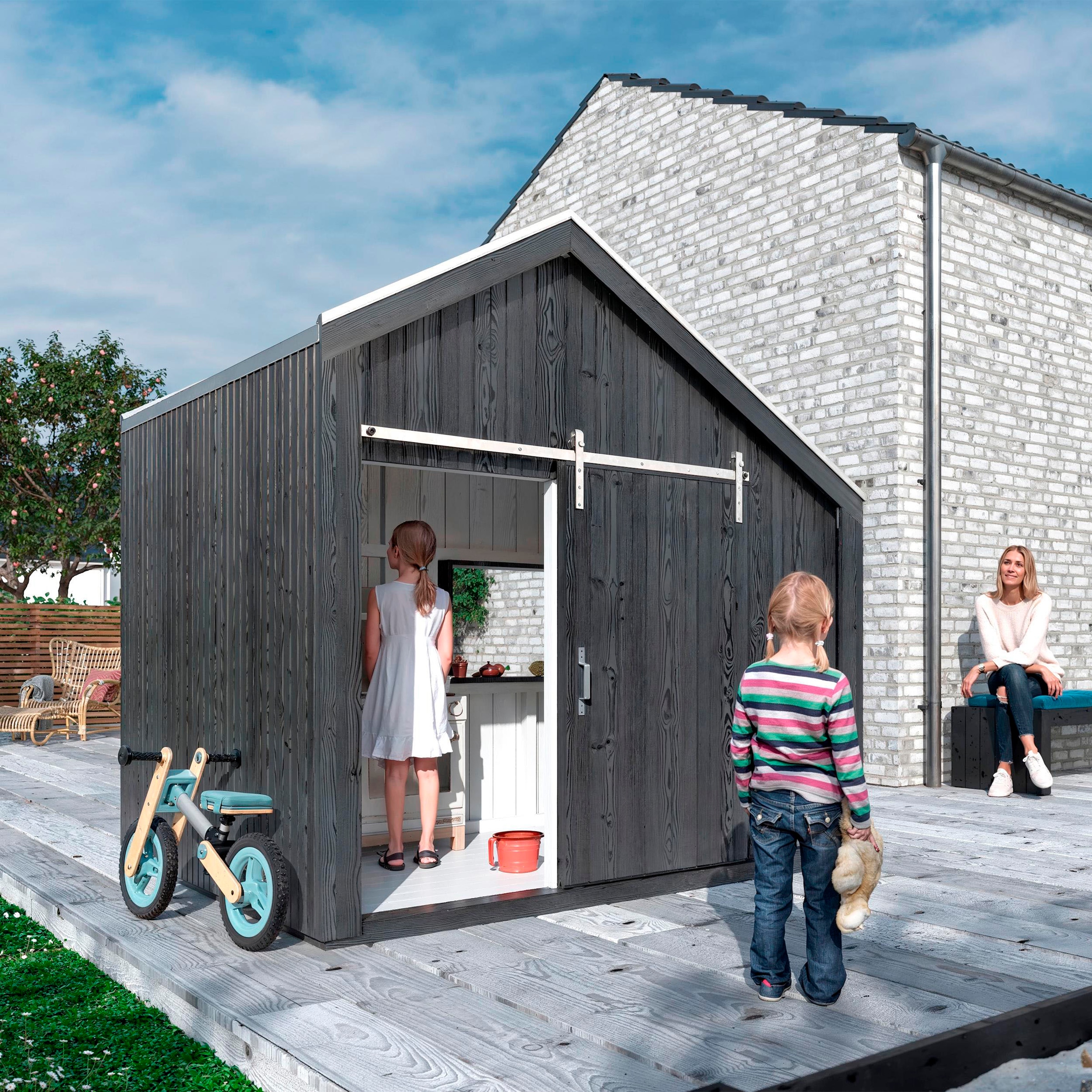 PLUS Spielhaus »Cozy - 184×208 cm mit Sitzbank - unbehandelt«, Made in Europe