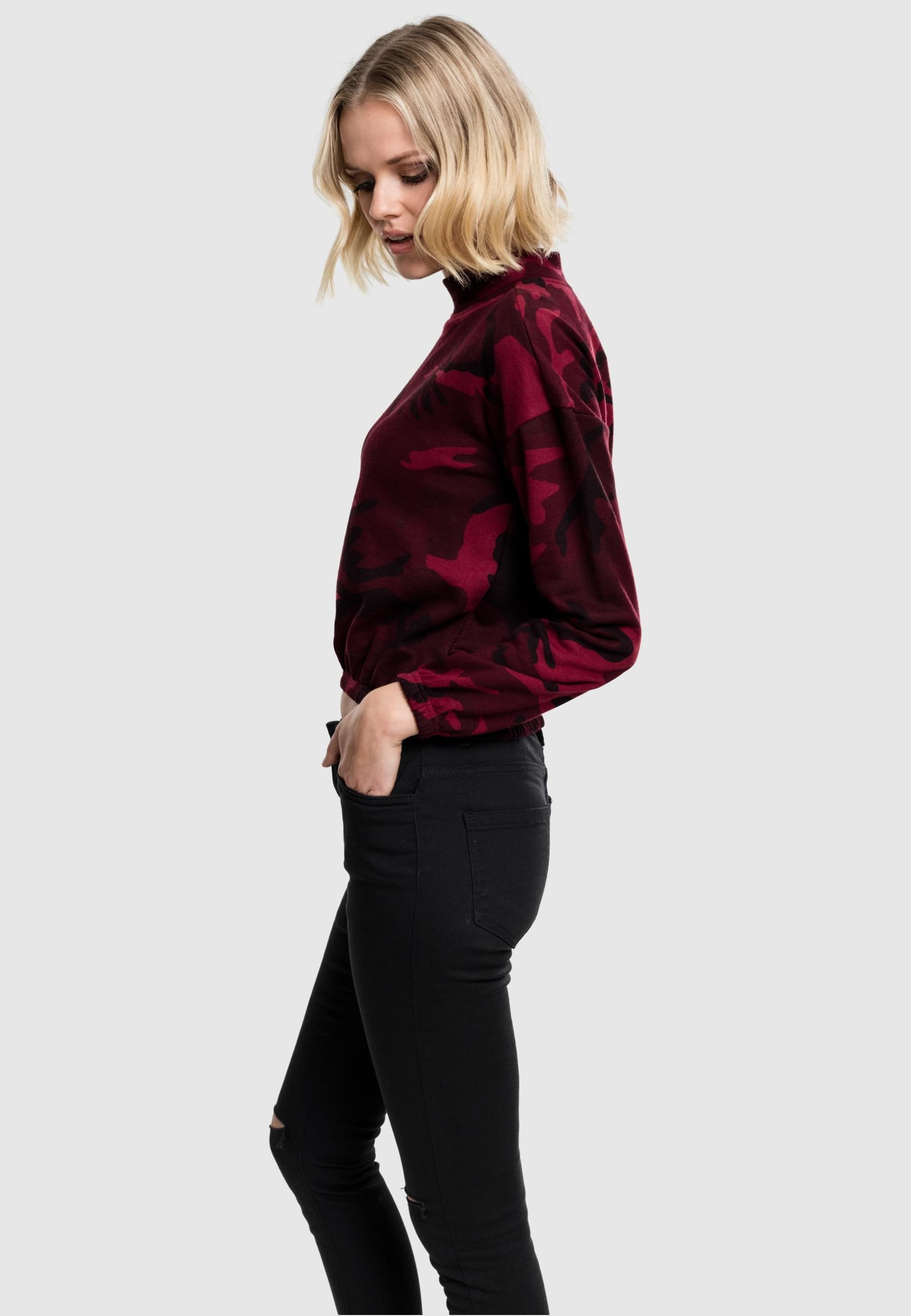 URBAN CLASSICS Sweatshirt »Urban Classics Damen Ladies Camo Turtleneck Crew«, (1 tlg.)