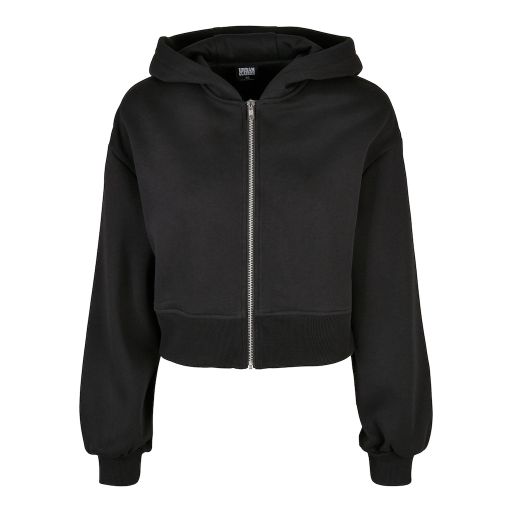 URBAN CLASSICS Sweatjacke »Urban Classics Damen Ladies Short Oversized Zip Jacket«, (1 tlg.)