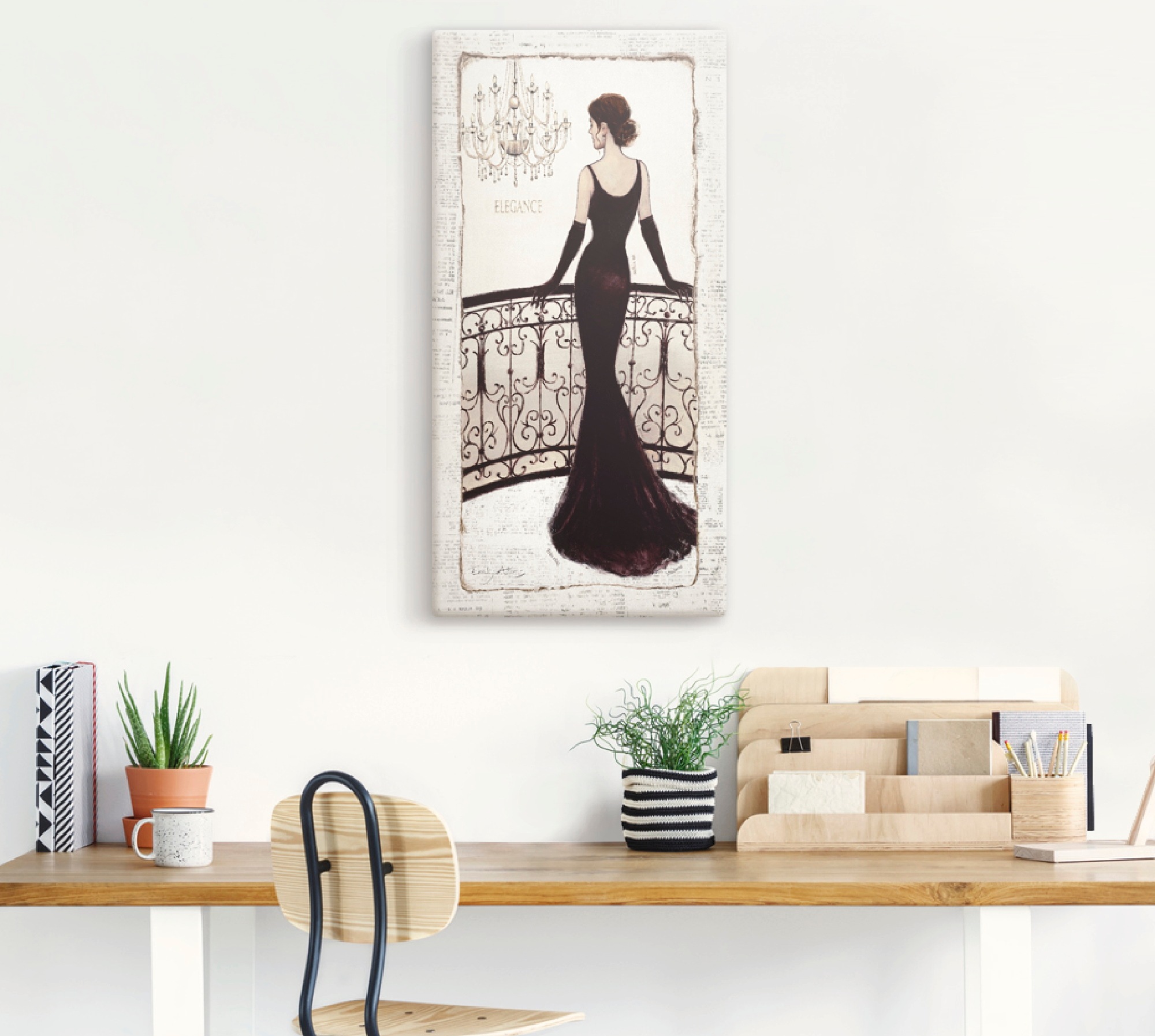 Artland Wandbild "Die schöne in Schwarz" Frau 1 Stk. tlg. als Leinwandbild, günstig online kaufen