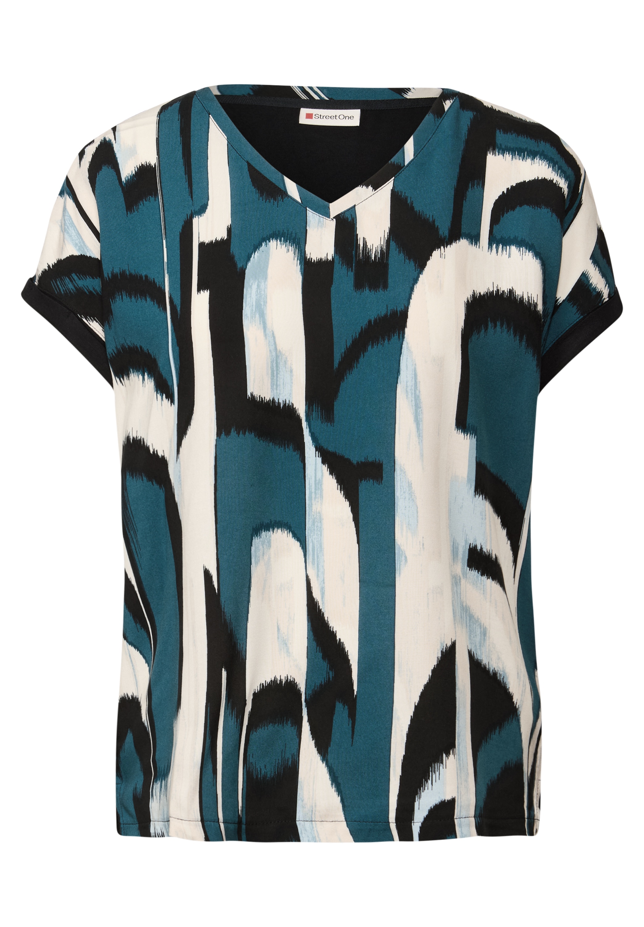 STREET ONE T-Shirt, aus elastischem Materialmix
