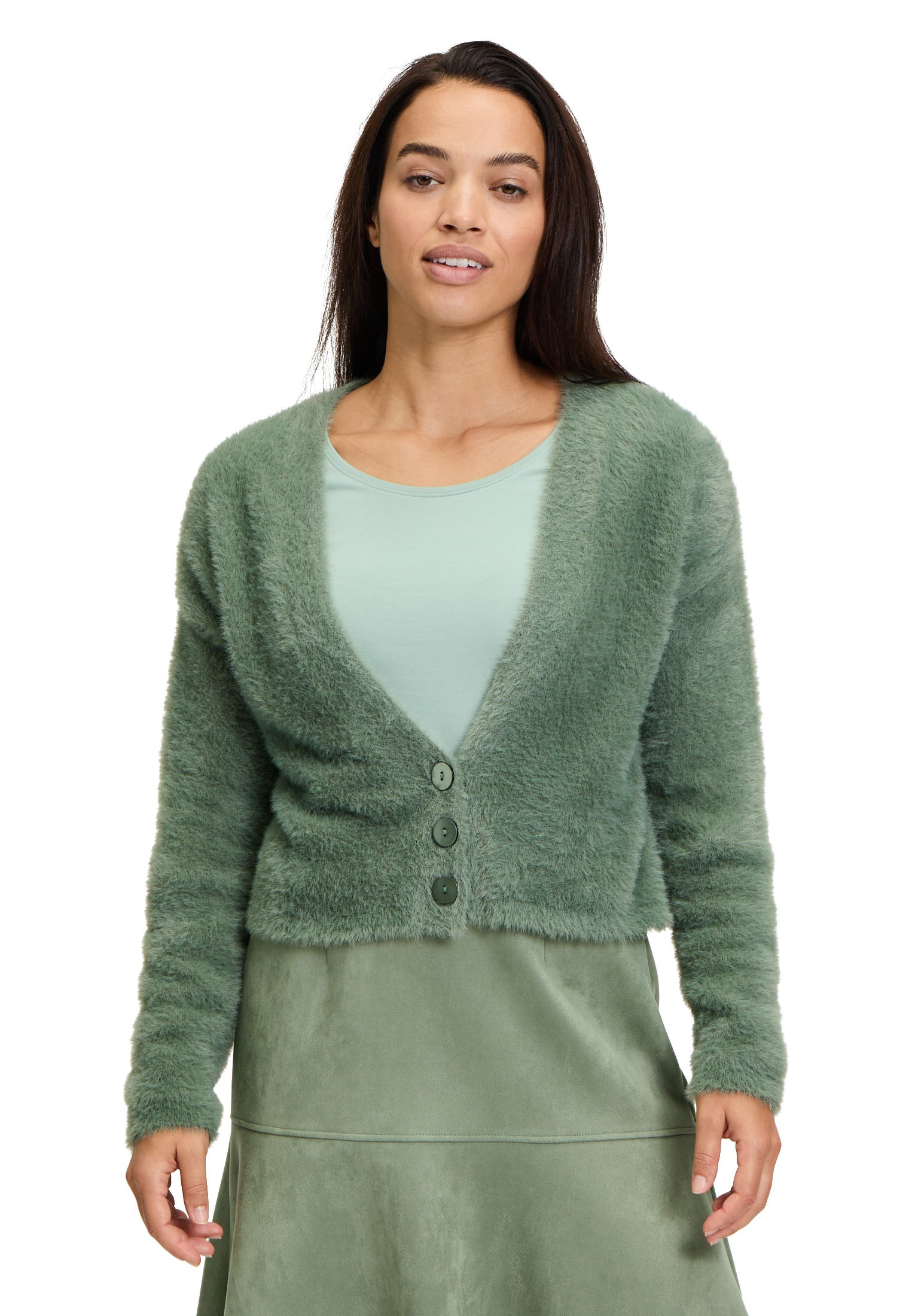 Cartoon Strickjacke "Cartoon Damen Strick-Cardigan mit Knopfleiste", Rippbü günstig online kaufen