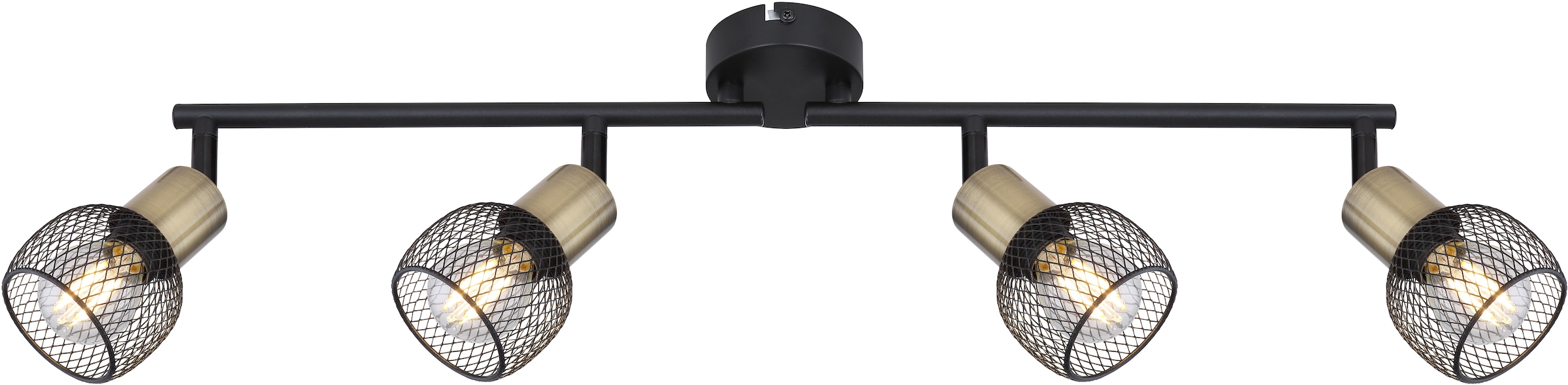 GLOBO LIGHTING Deckenstrahler »FIASTRA«, Leuchtmittel E14 | ohne Leuchtmittel, Deckenspot/schwarz/Schirme aus Metallgeflecht/Flur/beweglich