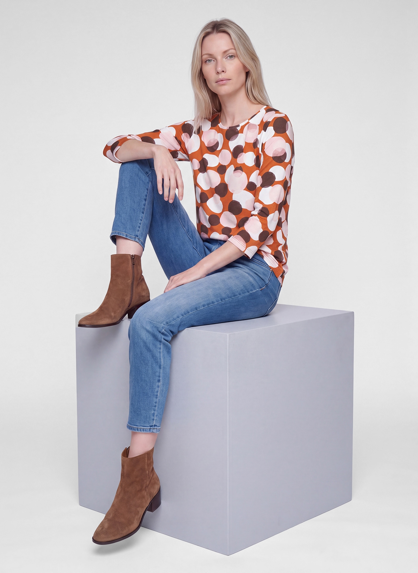 Rabe 3/4-Arm-Shirt mit Allover-Muster