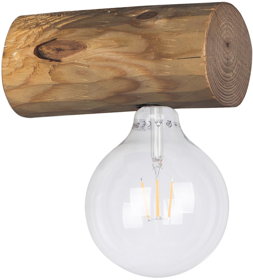 SPOT Light Wandleuchte »TRABO SIMPLE«, 1 flammig, Leuchtmittel E27 | Leuchtmittel wechselbar, Holzbalken aus massivem Kiefernholz Ø 8-12 cm