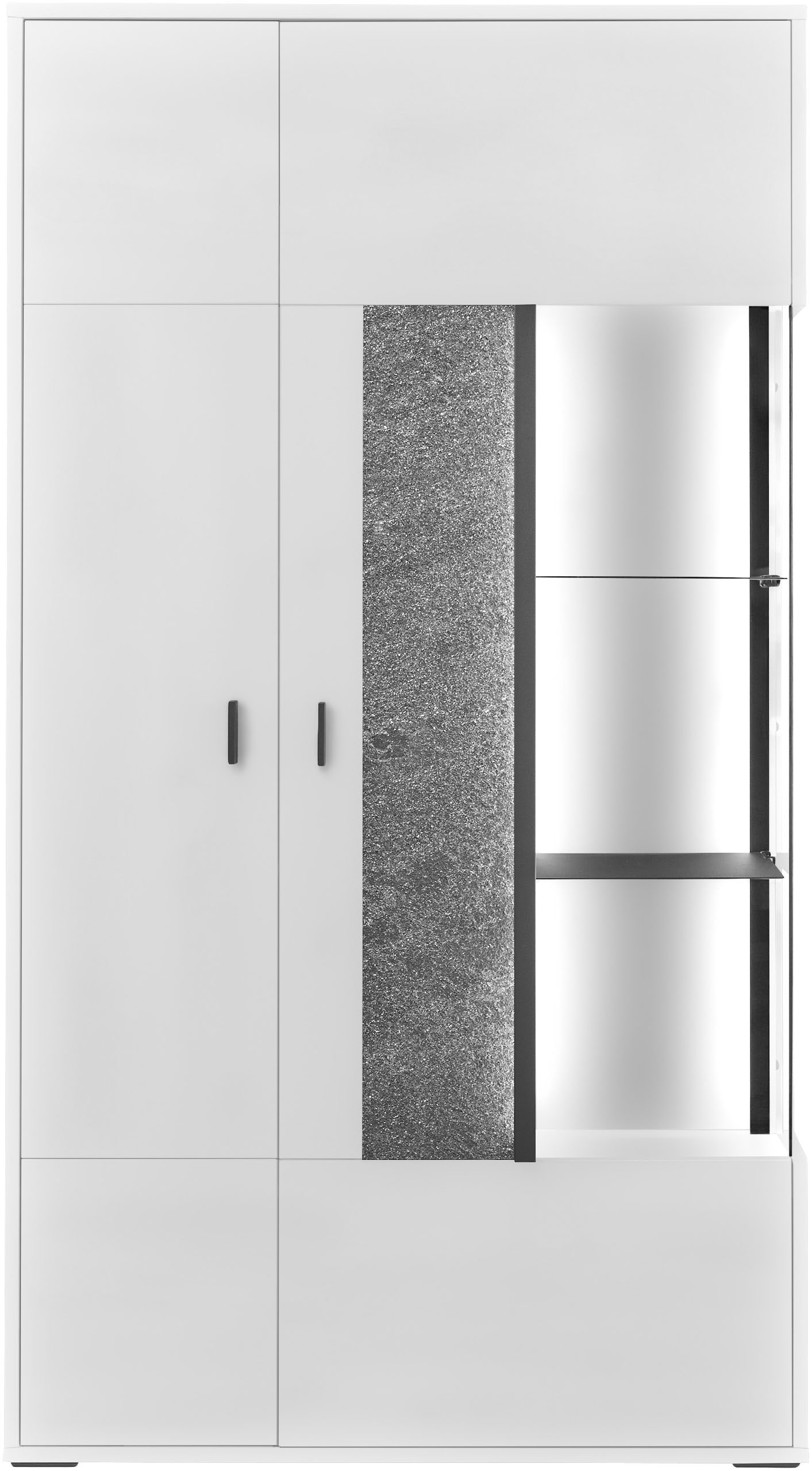 set one by Musterring Vitrine »Deltona« mit Sandsteinelement, inkl. Beleuchtung, zwei Farben, B94 x H170 cm