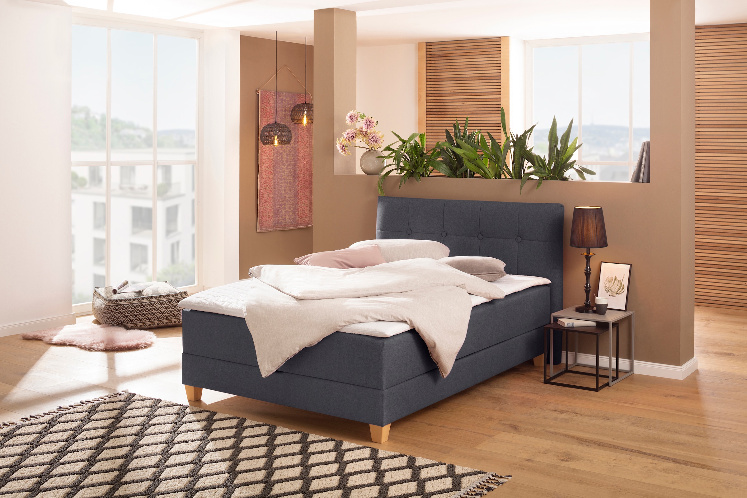Home affaire Boxbett »Lonrai«, in H2,H3 & H4 und XXL - Überlänge 220cm wählbar, inkl. Topper